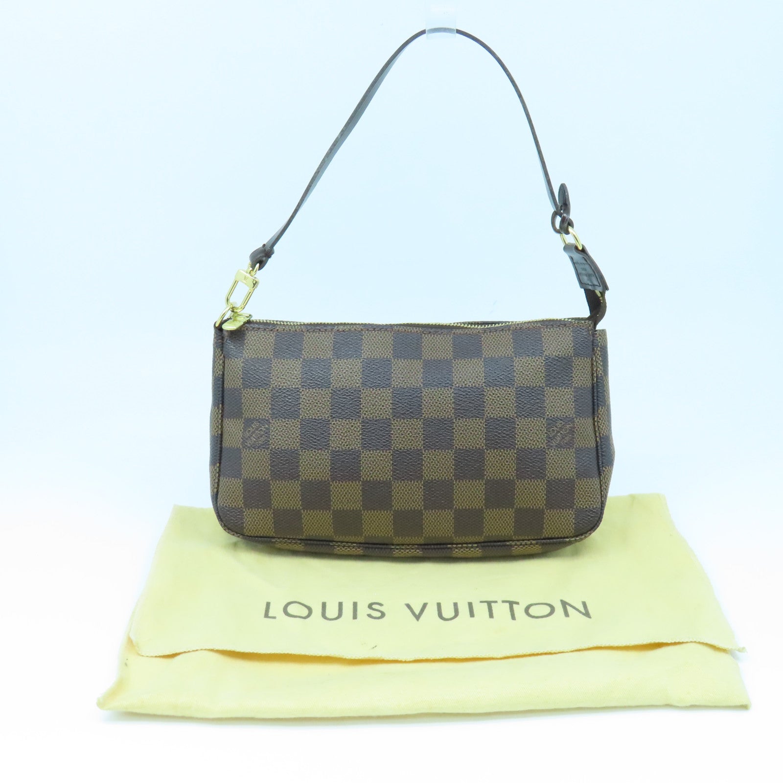 LOUIS VUITTON Damier Accessories Pouch金扣化妝袋啡色