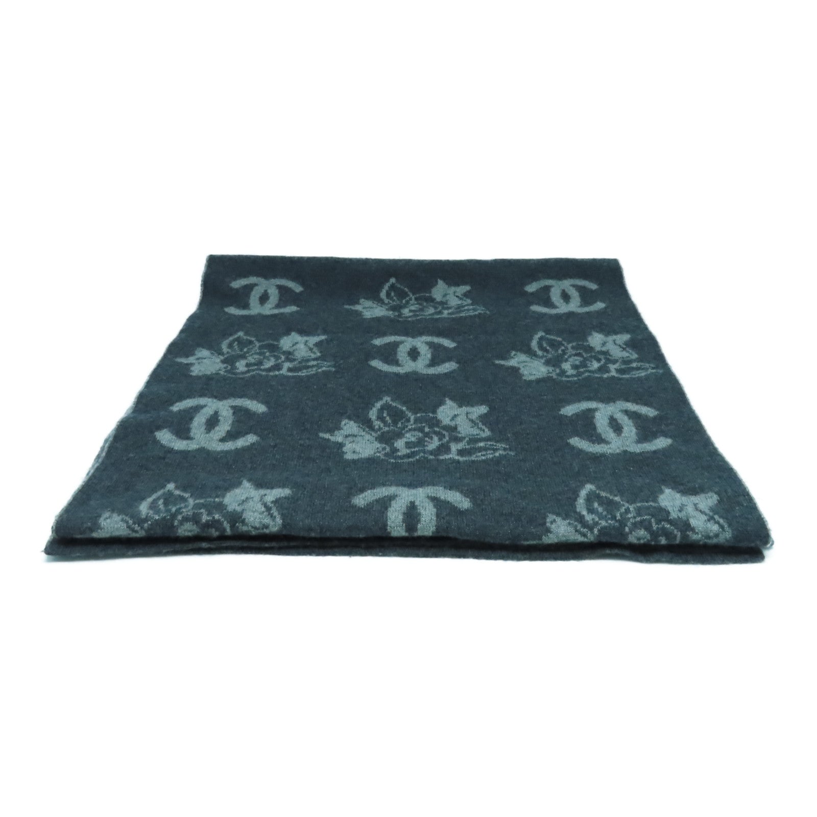 CHANEL 羊絨Scarf圍巾灰色