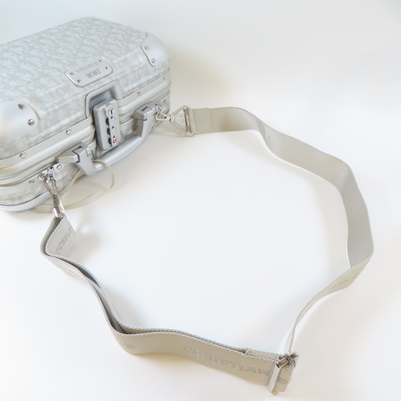 Dior 金屬DiorXRimowa Suitcase銀扣行李箱銀灰色