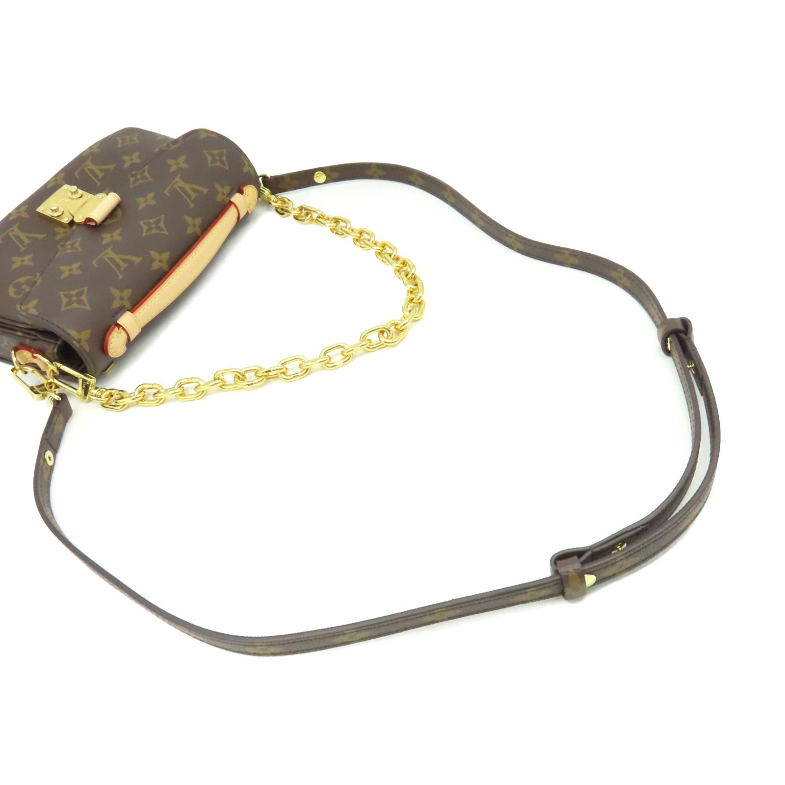 LOUIS VUITTON Monogram Pochette Metis East West 2Way Shoulder Bag金扣手挽肩背兩用袋啡色
