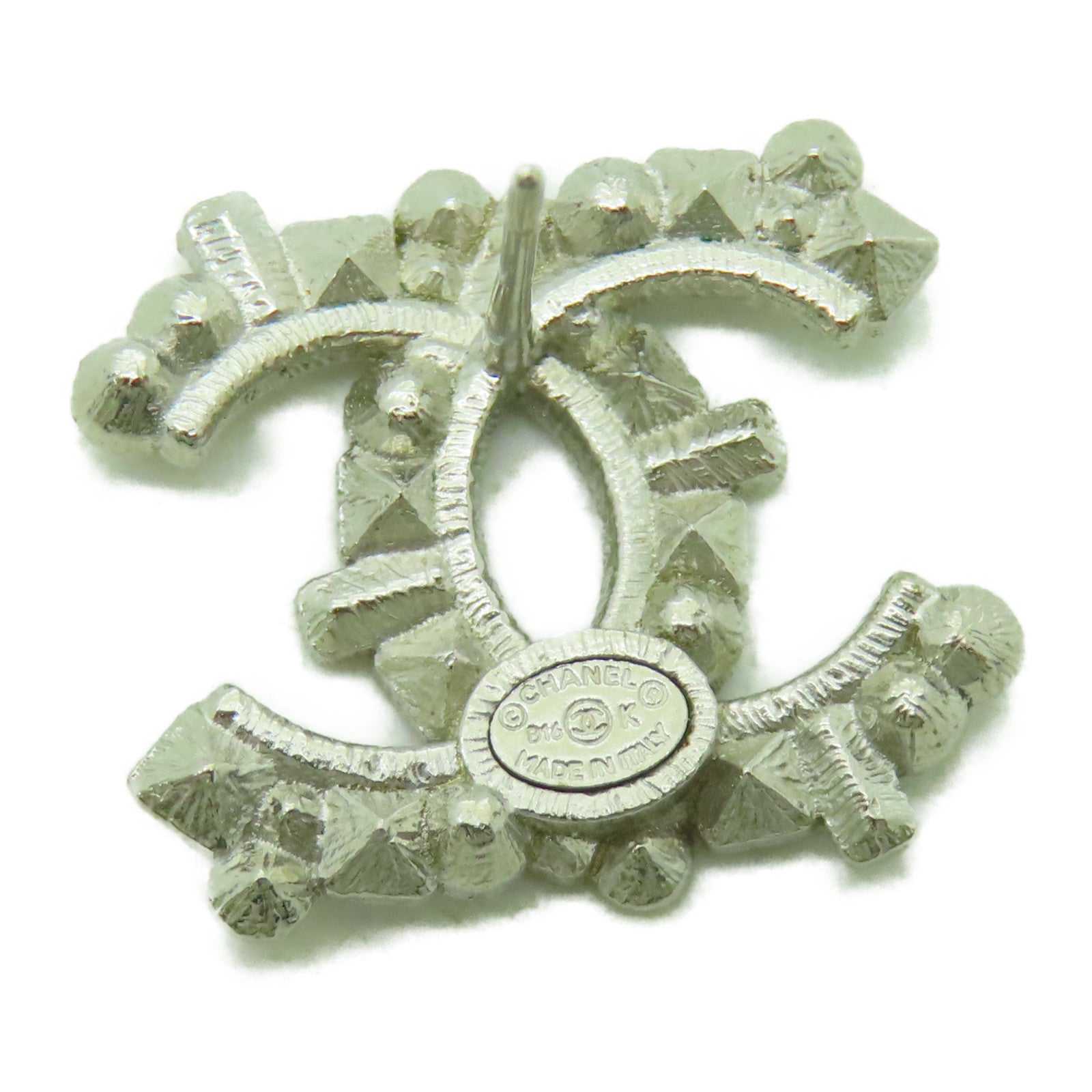 CHANEL 金屬Earrings耳環銀色/黑色