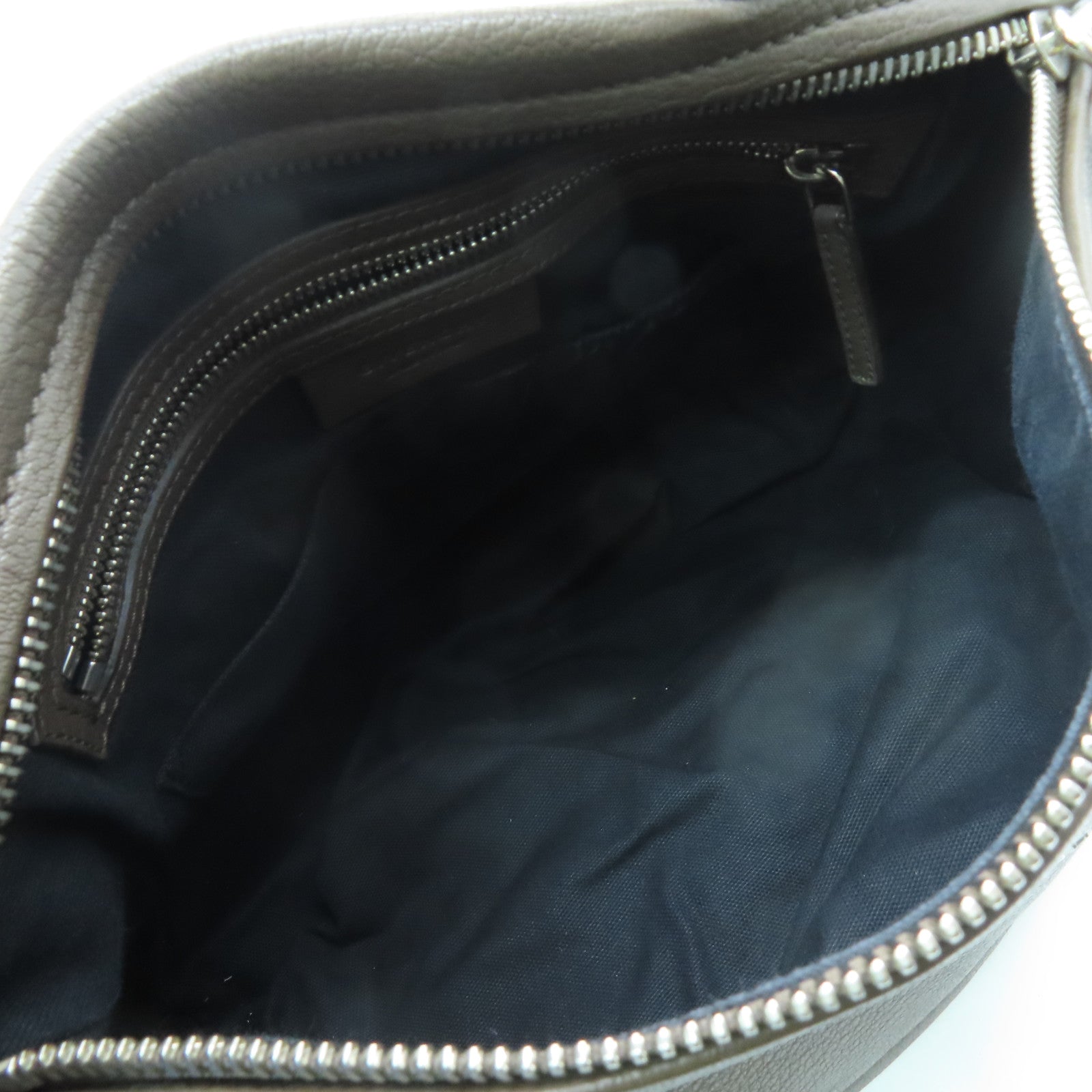 GIVENCHY Cowhide Leather 2way Shoulder Bag Silver Buckle Handle Shoulder Bag Brown