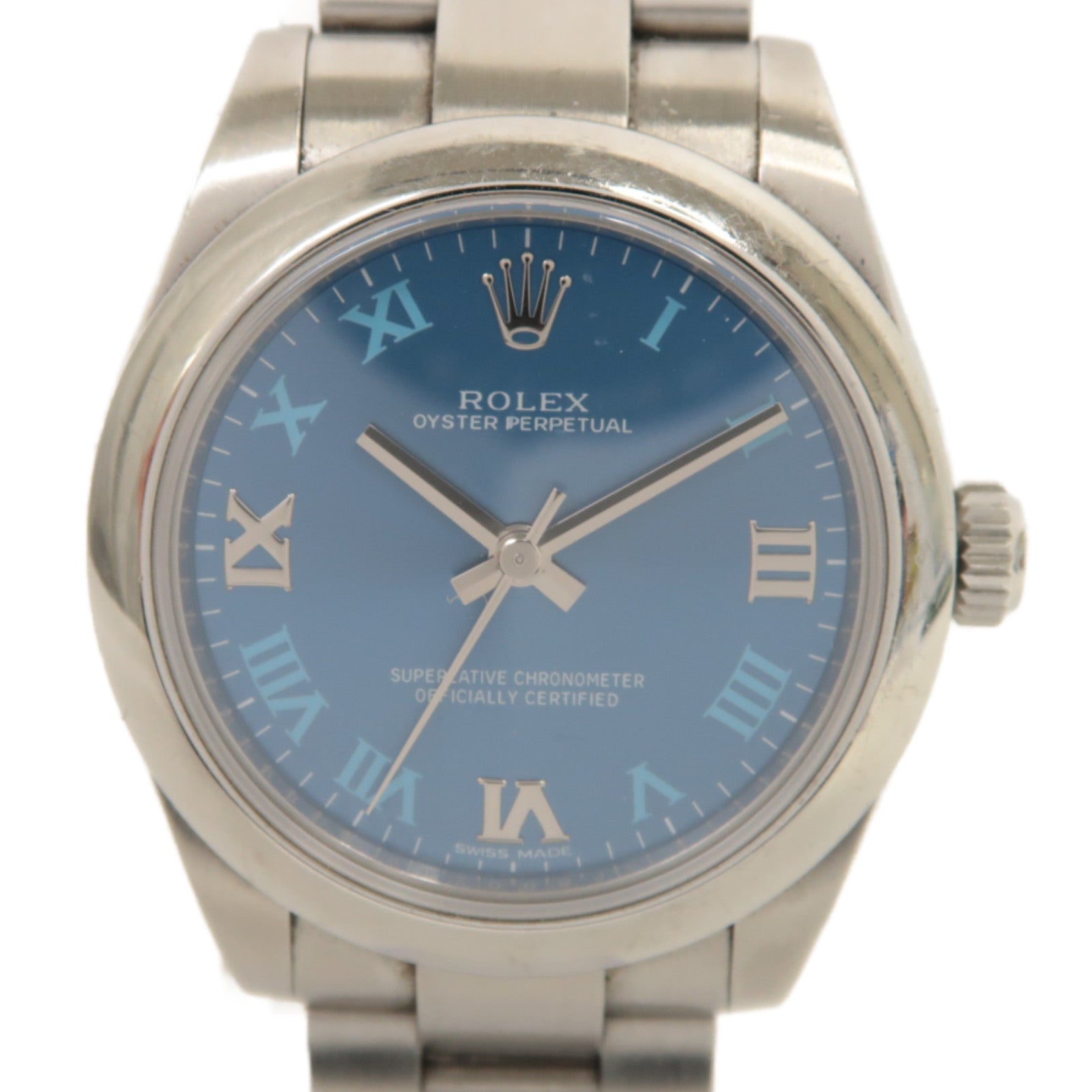 ROLEX Oyster Perpetual不鏽鋼手錶自動機芯藍色