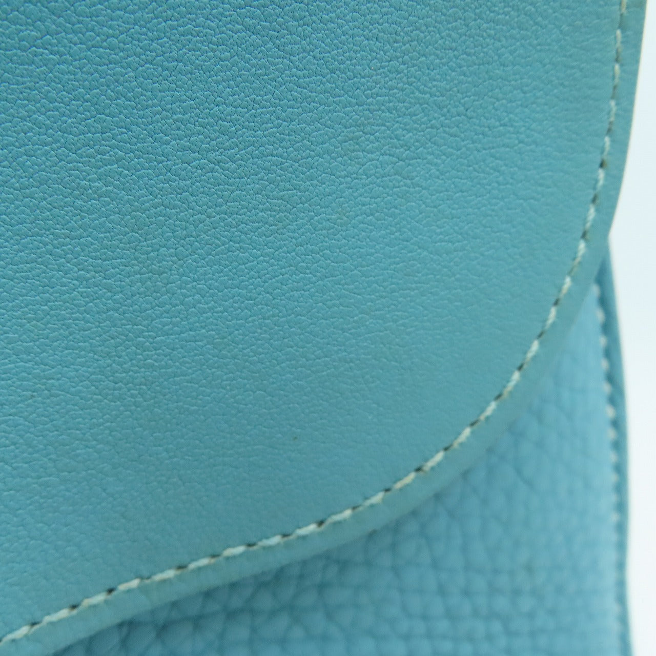 HERMES [Sharp Discount] Clemence Leather Halzan 31 Silver Buckle Handle Shoulder Back Dual-purpose Bag Blue Atoll/Blue