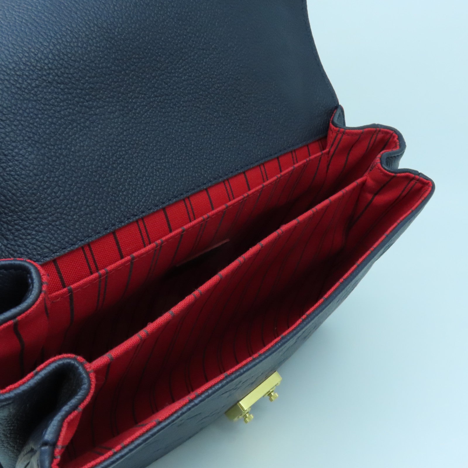 LOUIS VUITTON Mono-Empreinte Pochette Metis Gold Buckle Shoulder Bag Blue