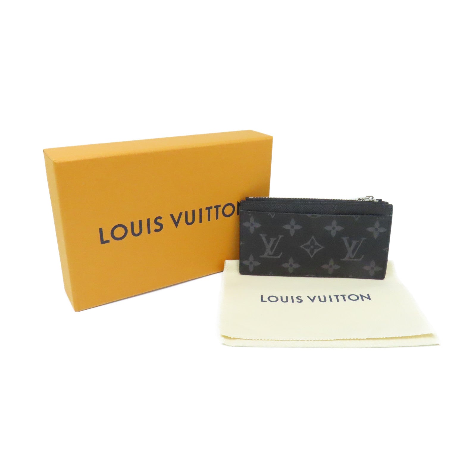 LOUIS VUITTON Monogram Eclipse Coin Card Holder零錢卡套黑色