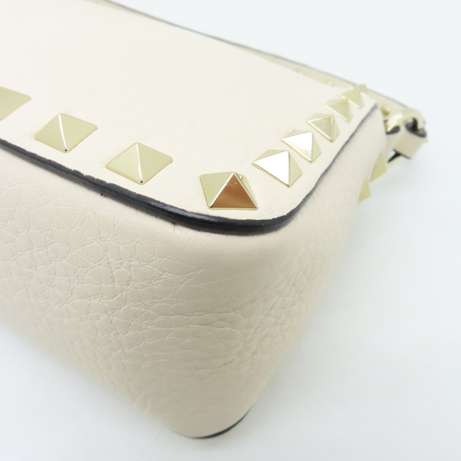 Valentino 皮革2way Shoulder Bag金扣手挽肩背兩用袋白色
