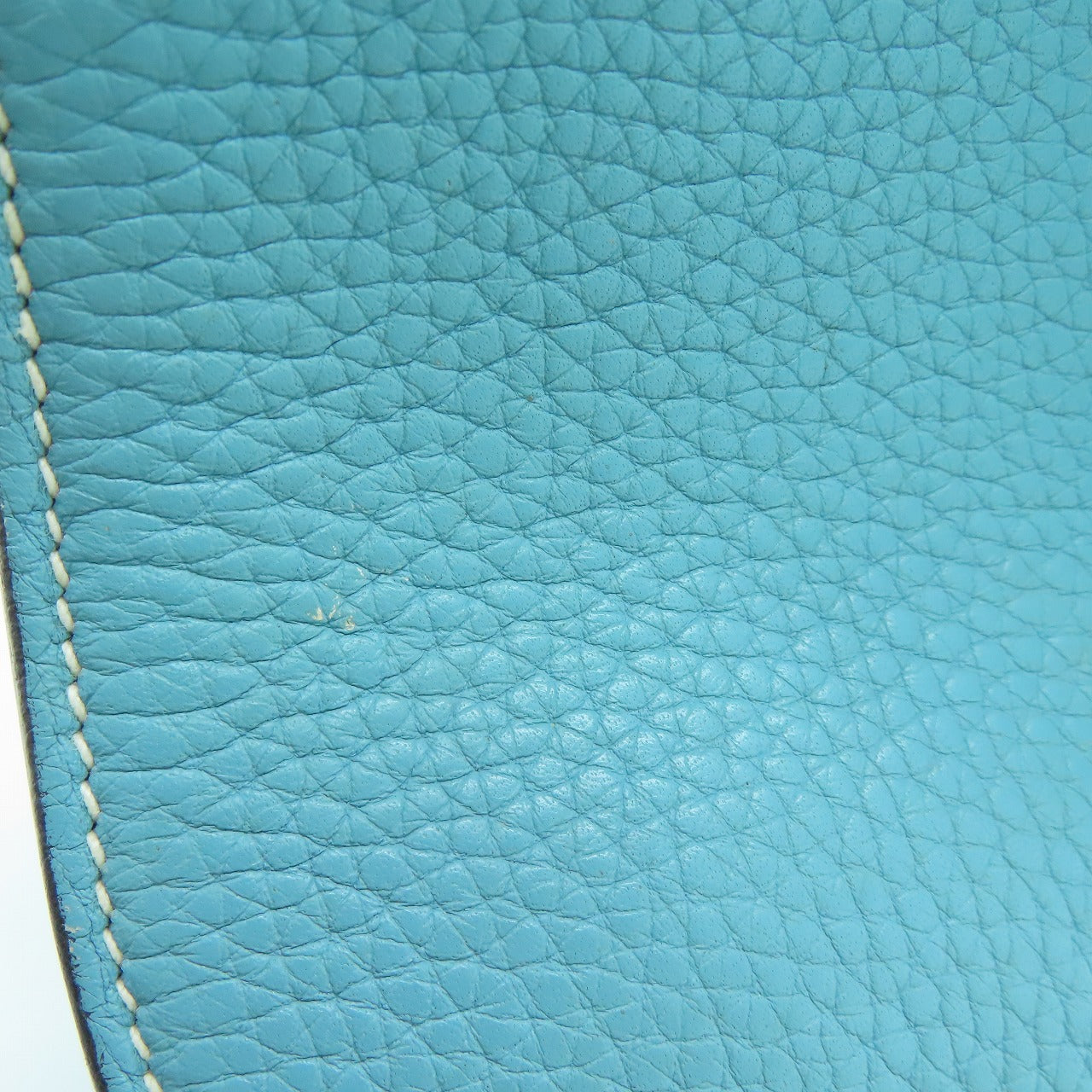 HERMES [Sharp Discount] Clemence Leather Halzan 31 Silver Buckle Handle Shoulder Back Dual-purpose Bag Blue Atoll/Blue