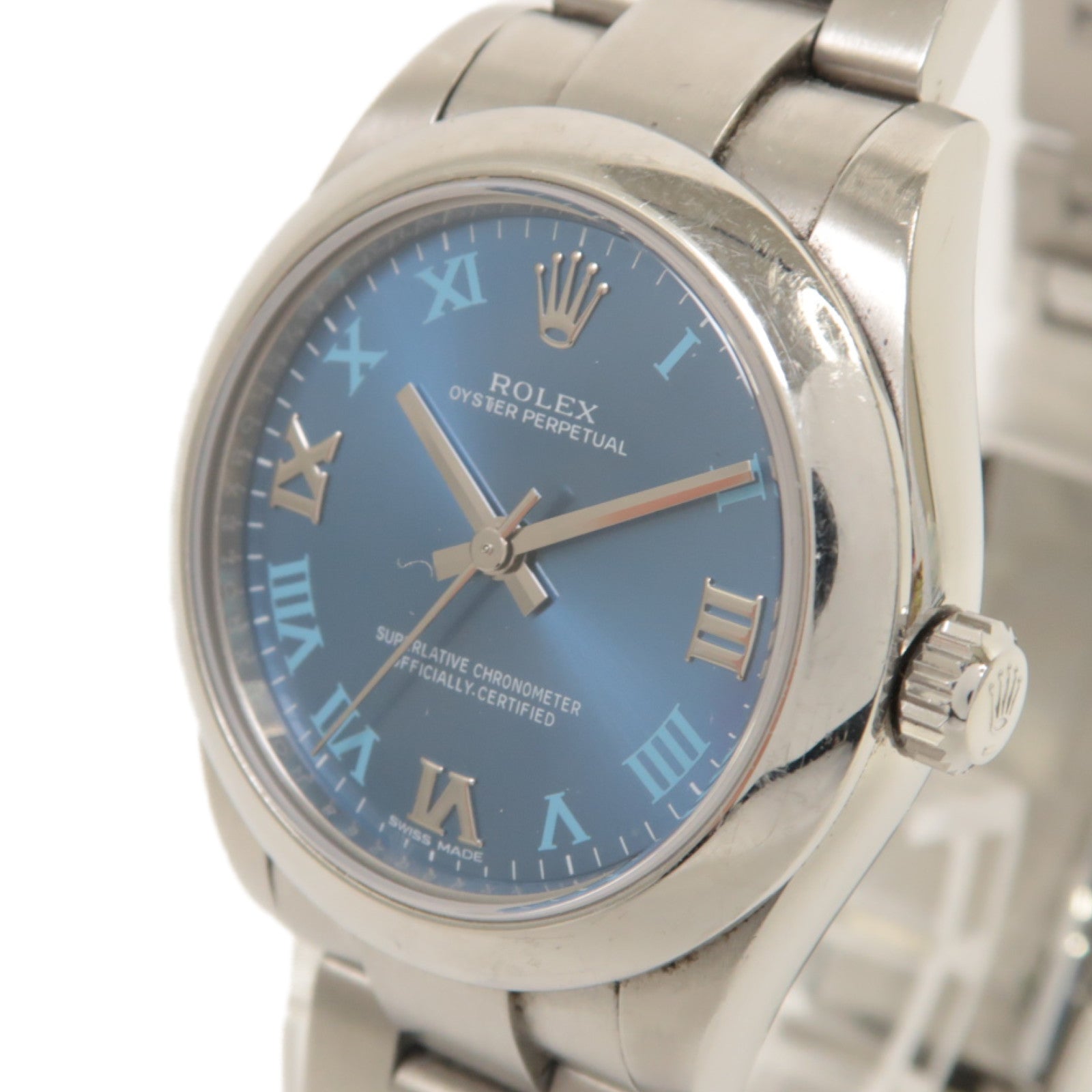 ROLEX Oyster Perpetual不鏽鋼手錶自動機芯藍色