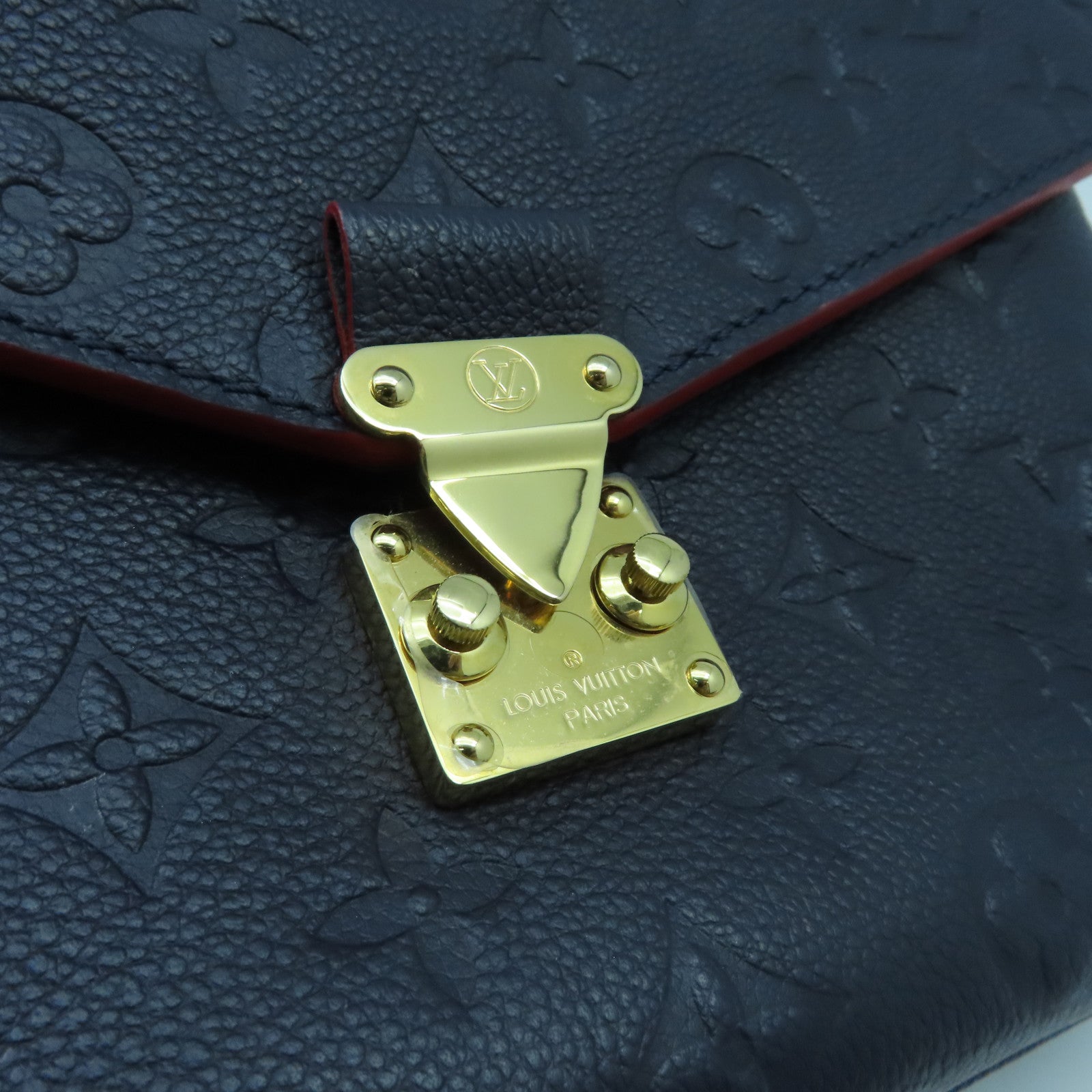 LOUIS VUITTON Mono-Empreinte Pochette Metis Gold Buckle Shoulder Bag Blue