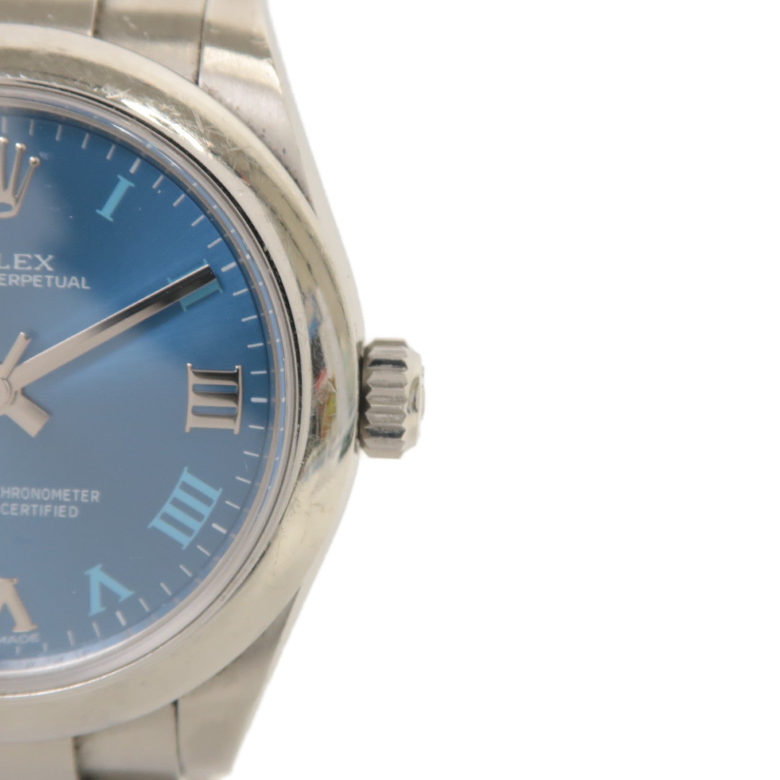 ROLEX Oyster Perpetual不鏽鋼手錶自動機芯藍色