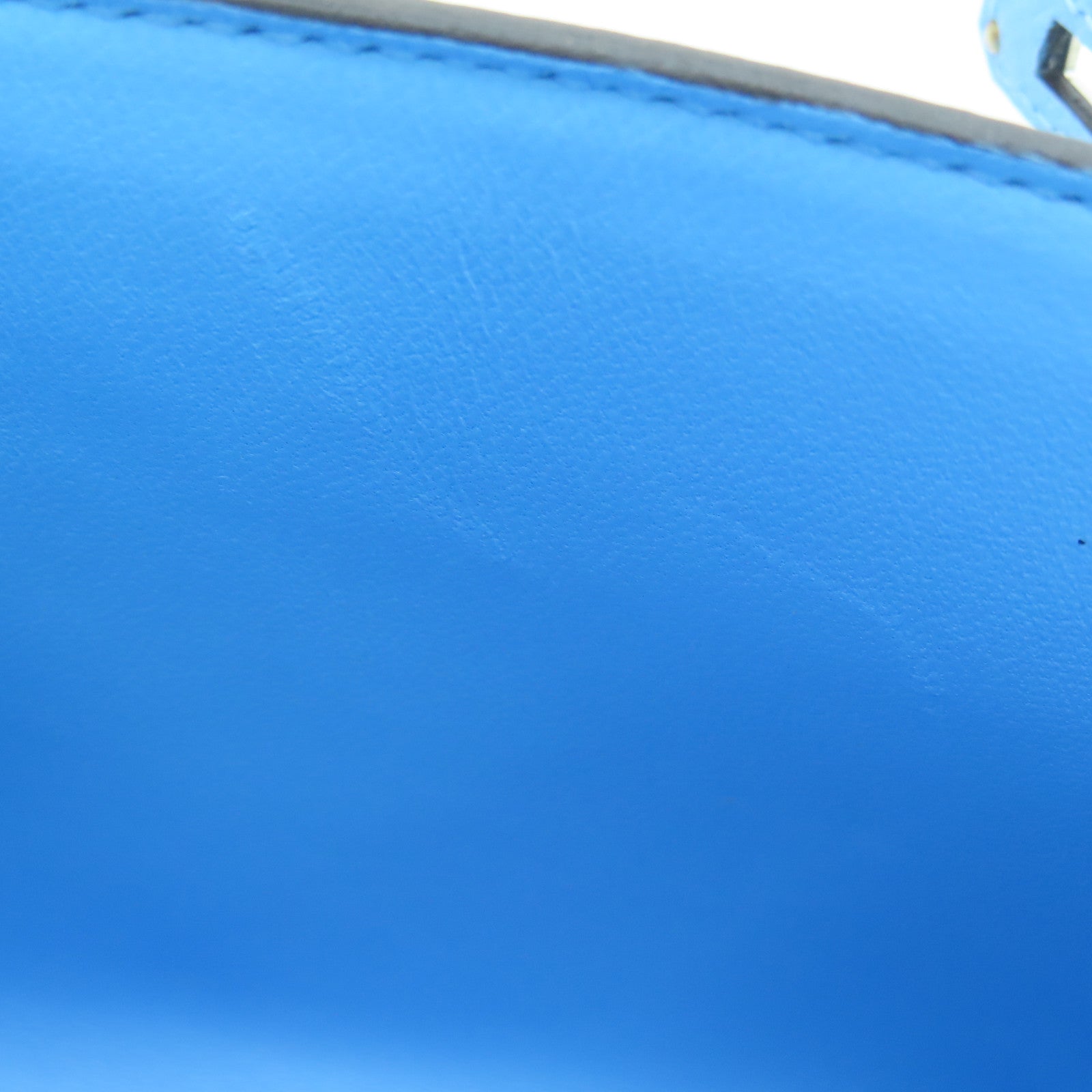 HERMES Epsom Leather Mini Kelly Silver Buckle Handle Shoulder Bag Bleu Azteque Water Blue