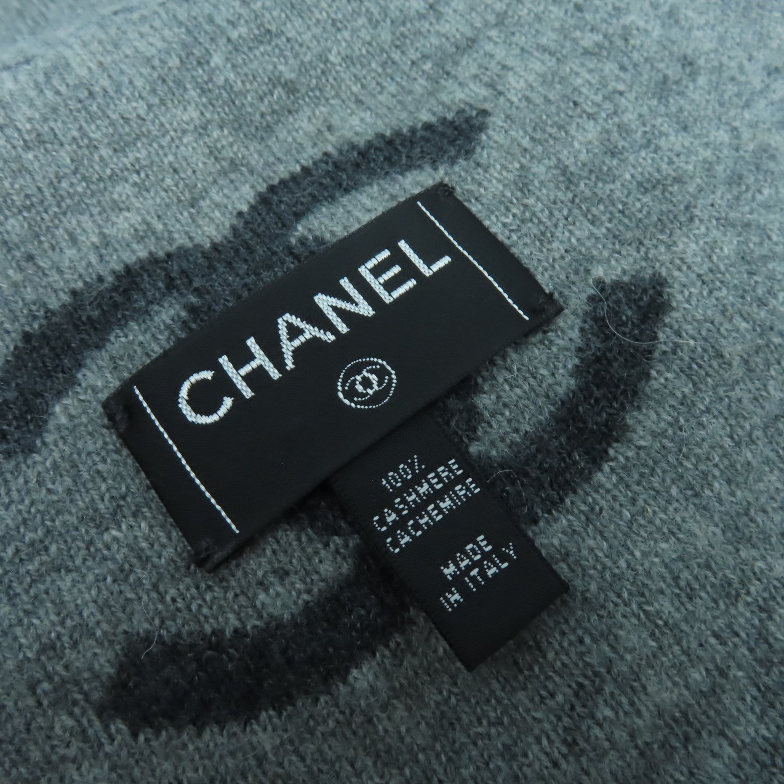 CHANEL 羊絨Scarf圍巾灰色