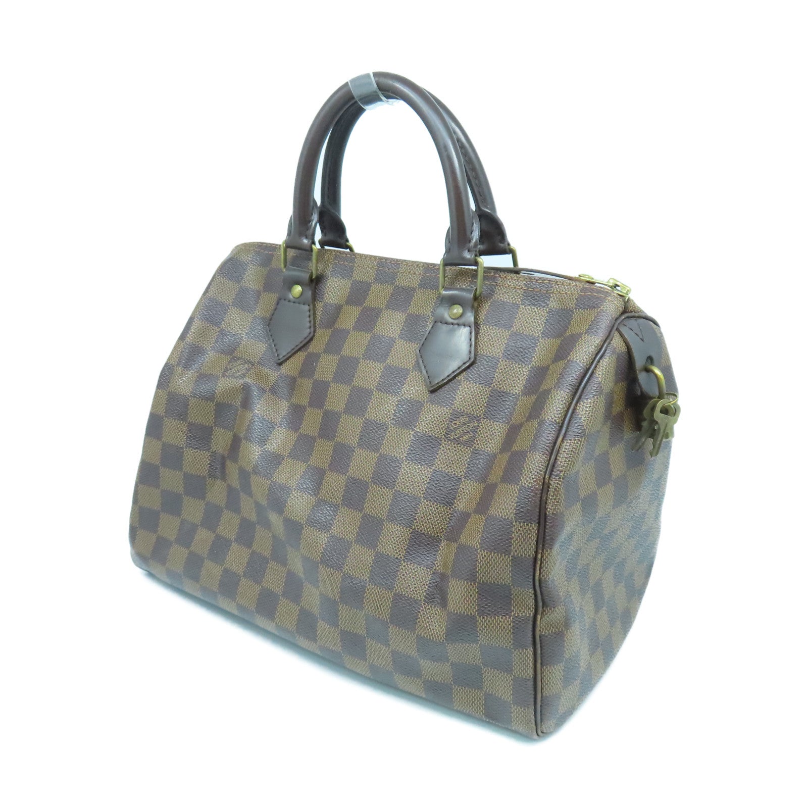 LOUIS VUITTON Damier Speedy 30金扣手挽袋棕色