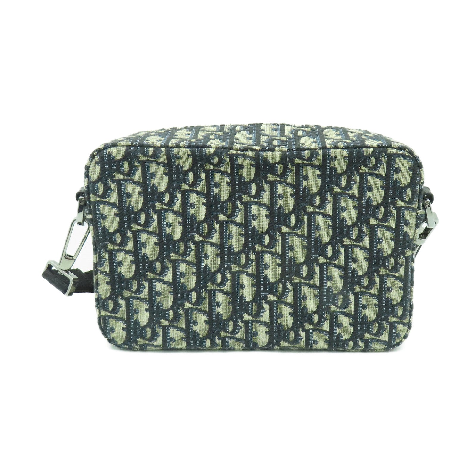 Dior 帆布Safari Bag銀扣肩背袋藍色