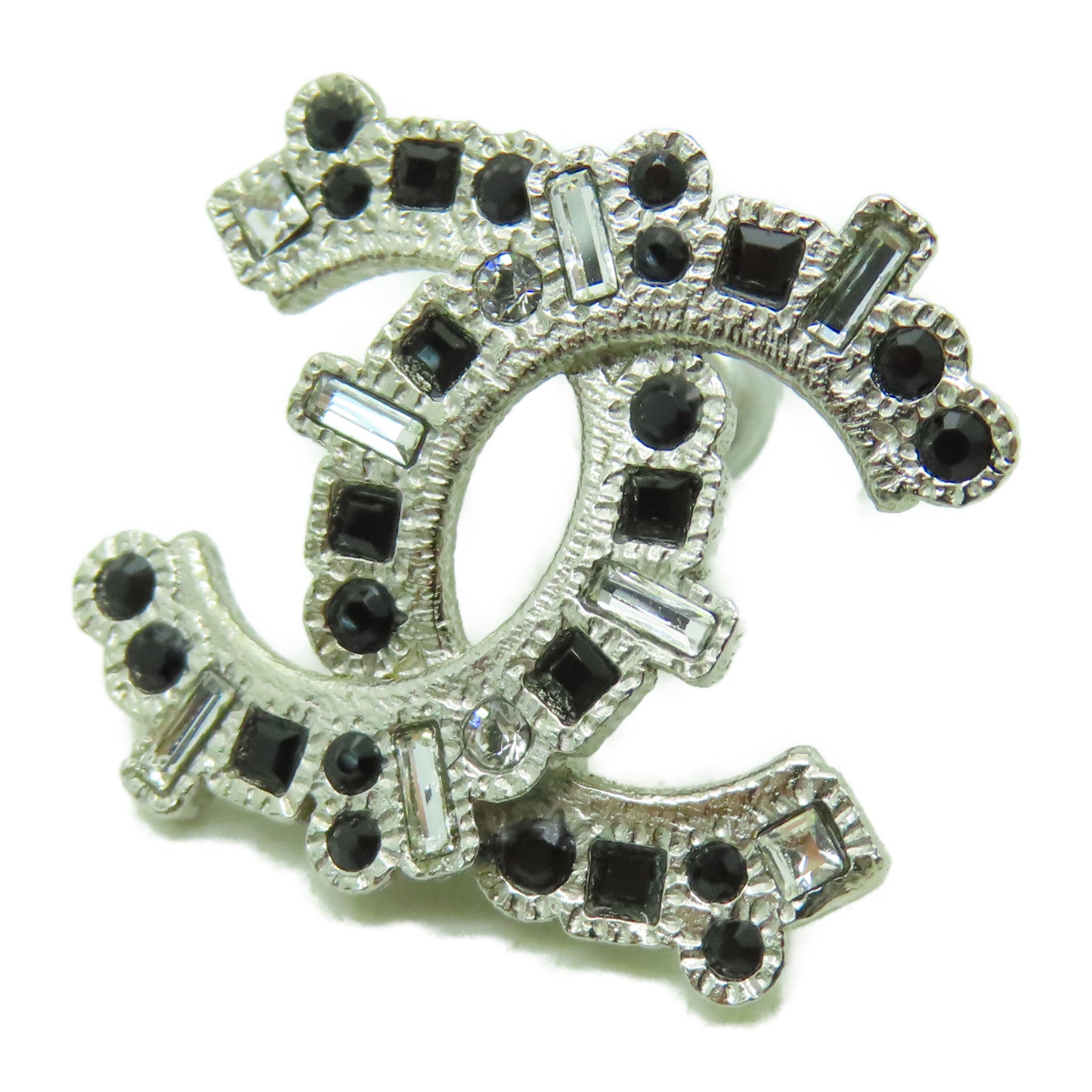 CHANEL 金屬Earrings耳環銀色/黑色