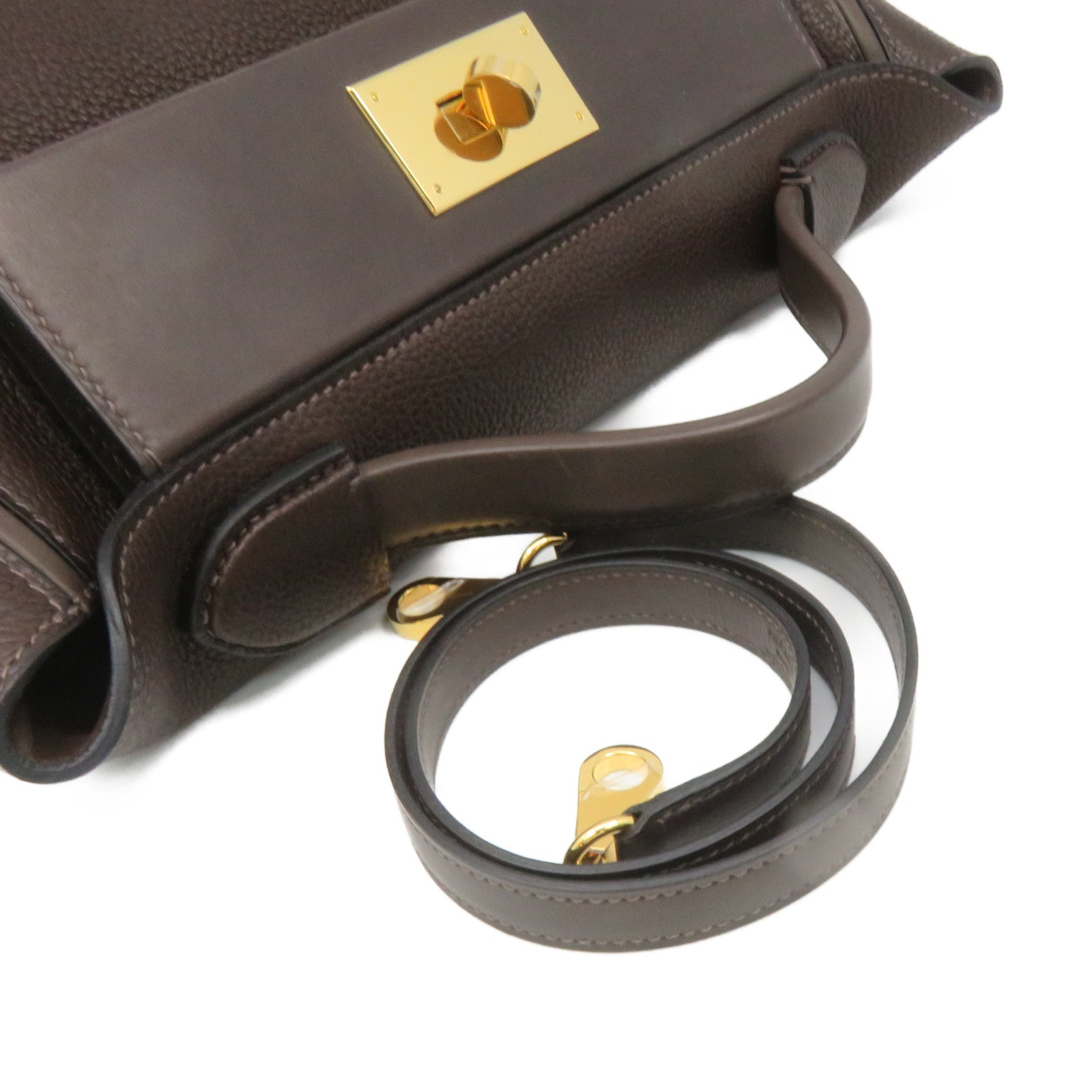 HERMES Togo皮革24/24 29cm 2Way Shoulder Bag金扣手挽肩背兩用袋Two Tone啡色