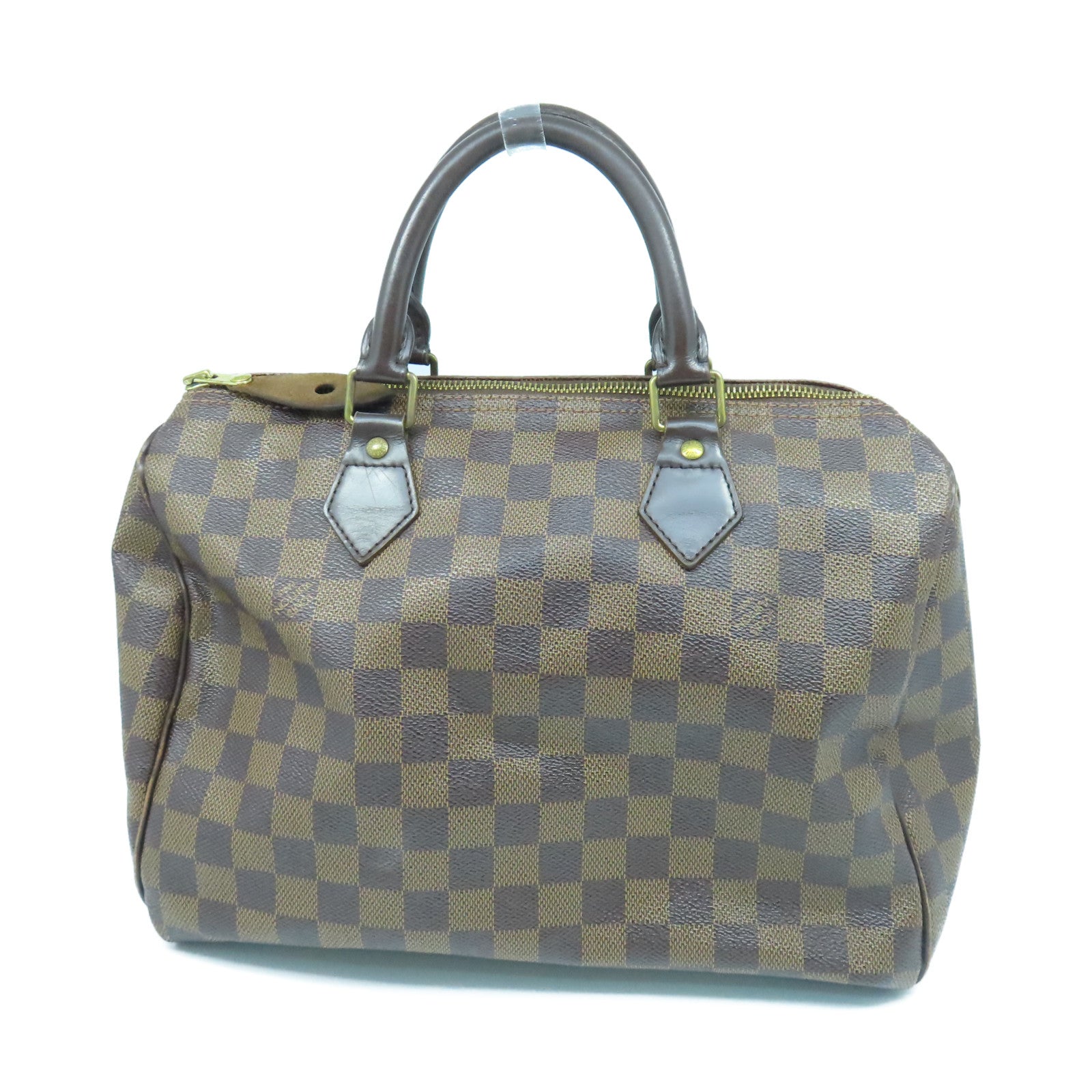 LOUIS VUITTON Damier Speedy 30金扣手挽袋棕色