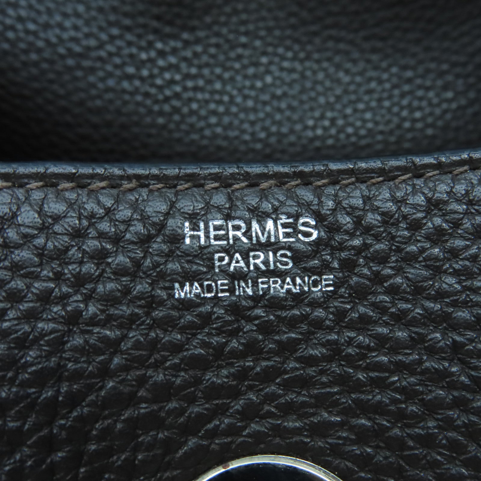 HERMES Clemence皮革Lindy 34銀扣手挽肩背兩用袋朱古力啡色