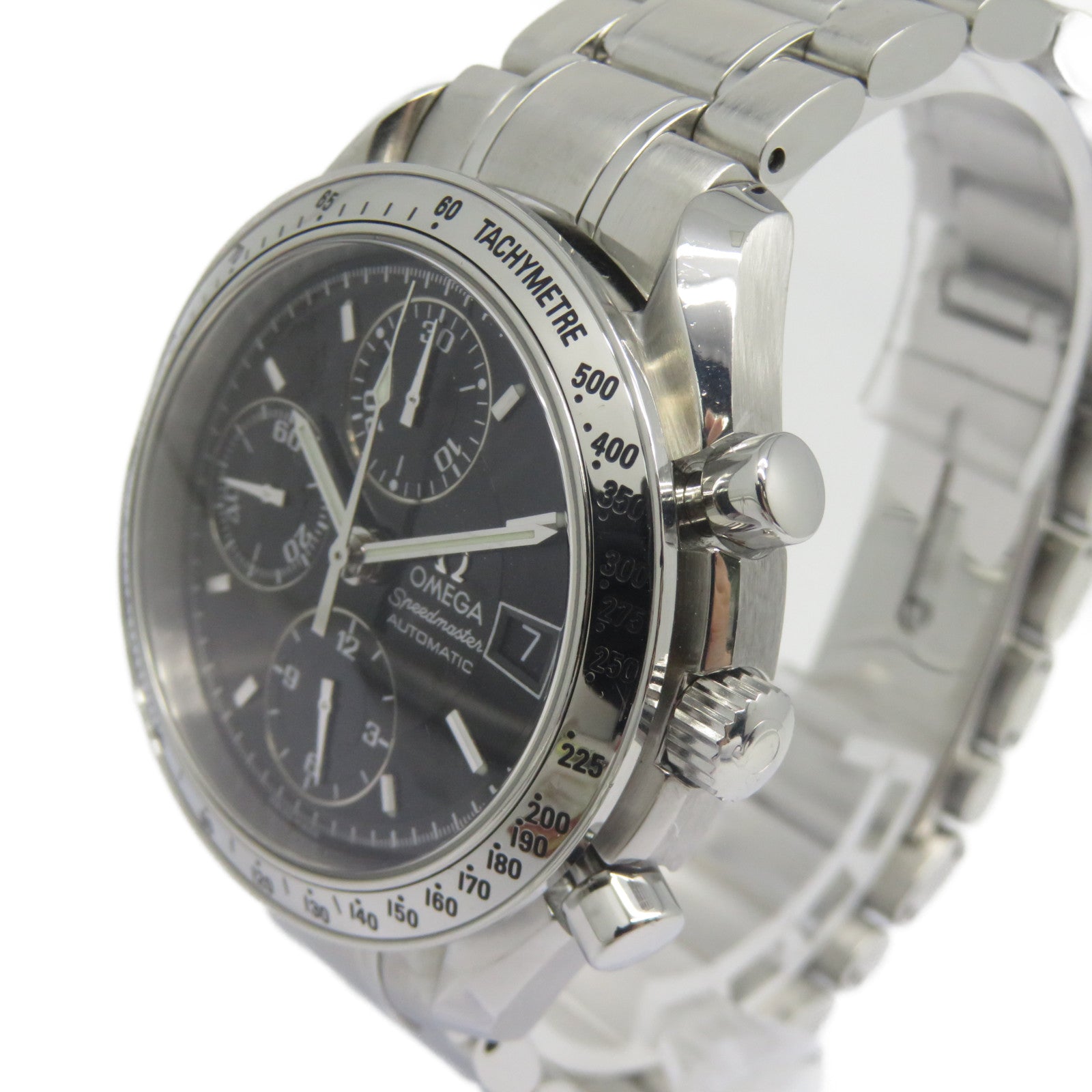 OMEGA Speedmaster Date不鏽鋼手錶自動機芯黑色