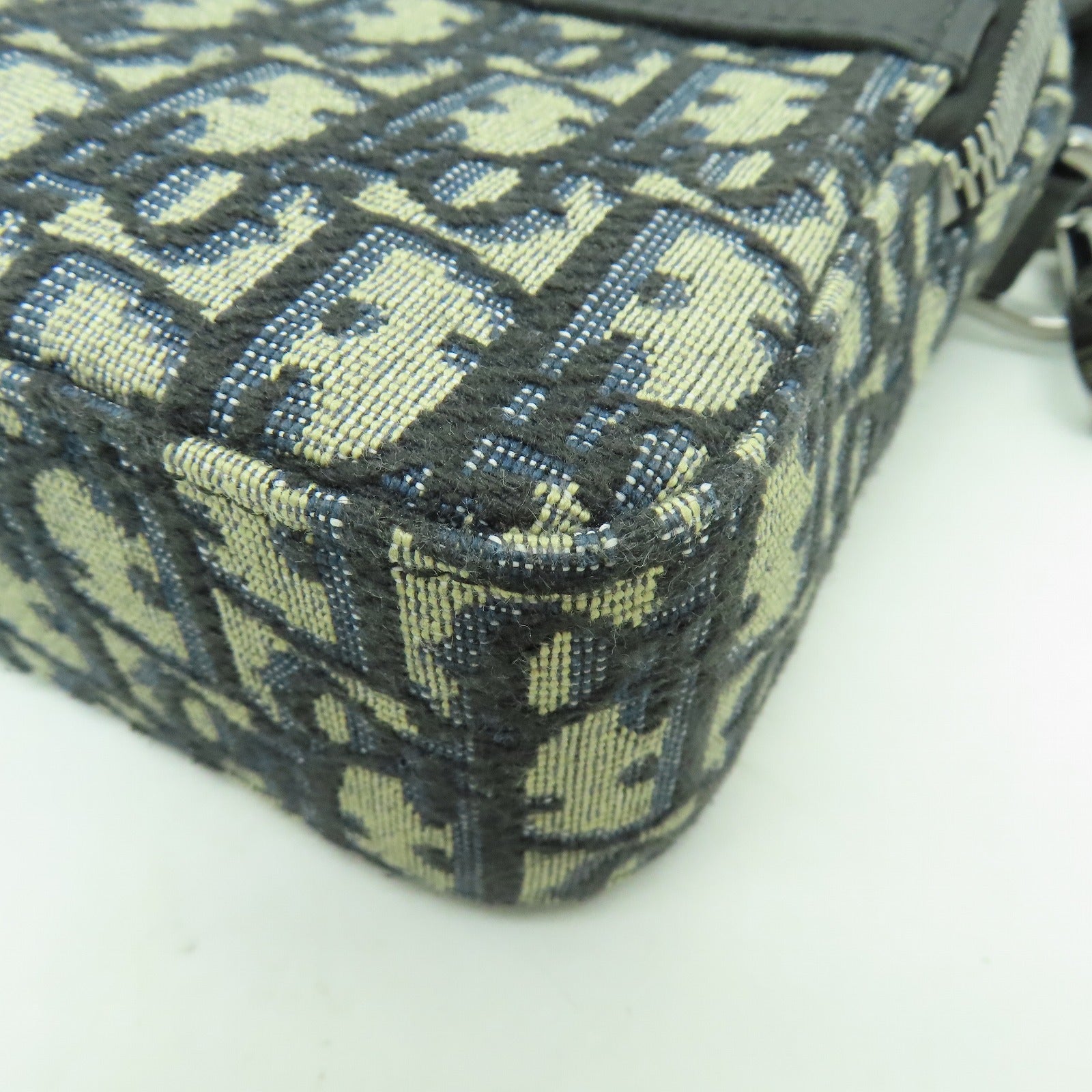 Dior 帆布Safari Bag銀扣肩背袋藍色