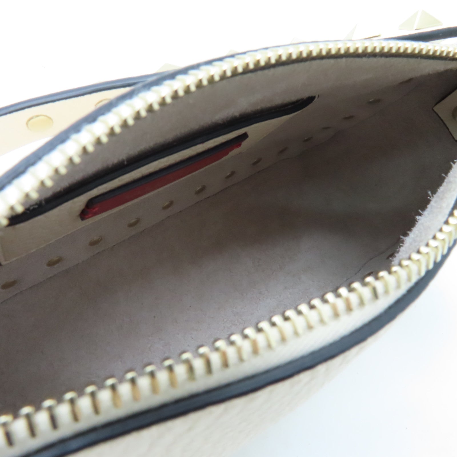 Valentino 皮革2way Shoulder Bag金扣手挽肩背兩用袋白色