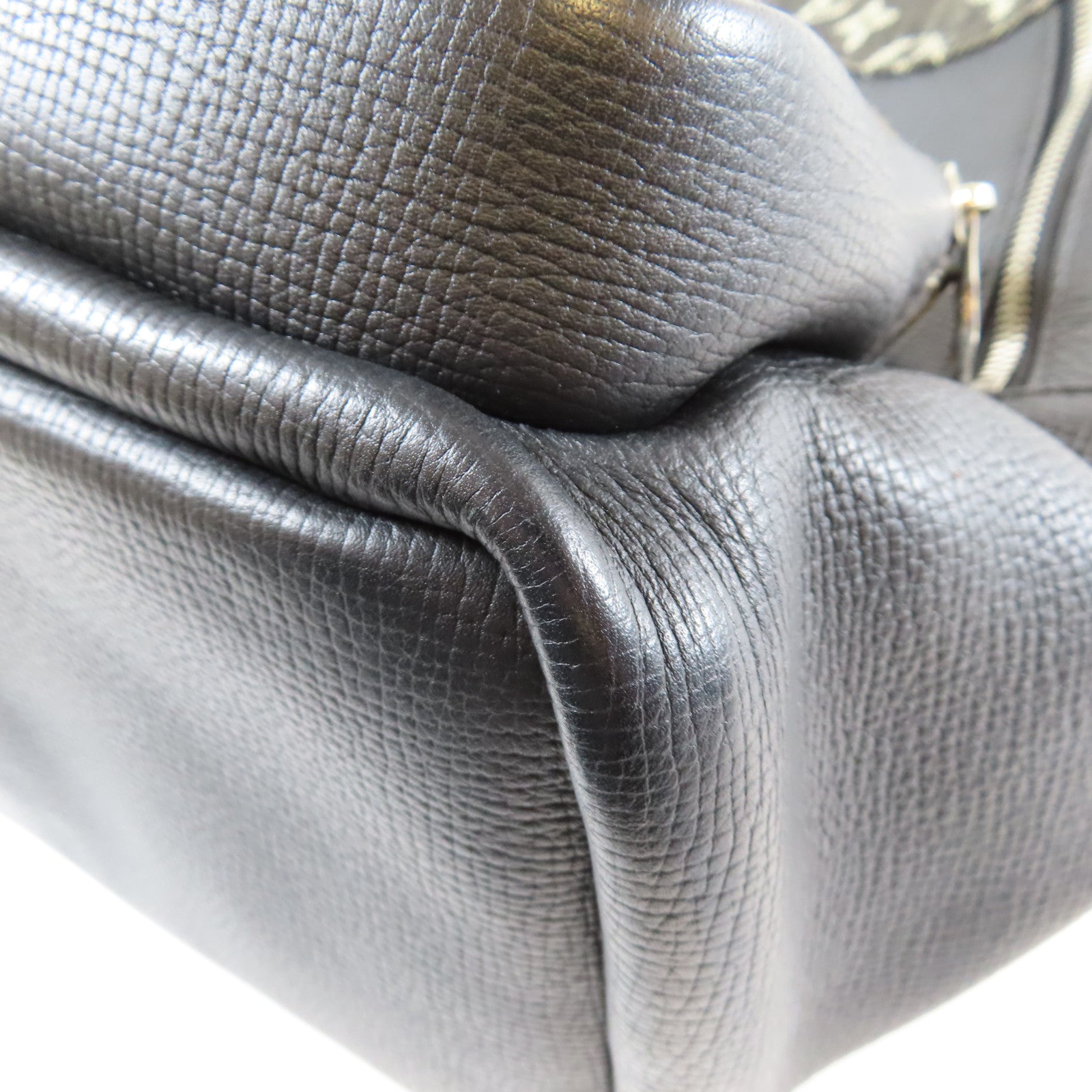 LOUIS VUITTON 牛仔布/牛皮皮革Multipocket Backpack銀扣背包黑色/灰色