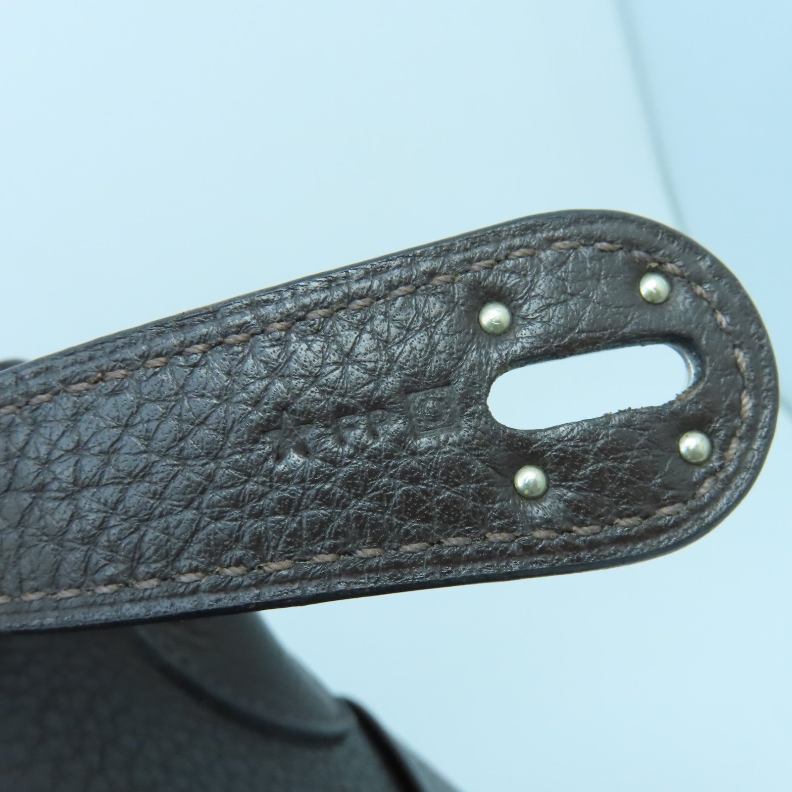 HERMES Clemence皮革Lindy 34銀扣手挽肩背兩用袋朱古力啡色