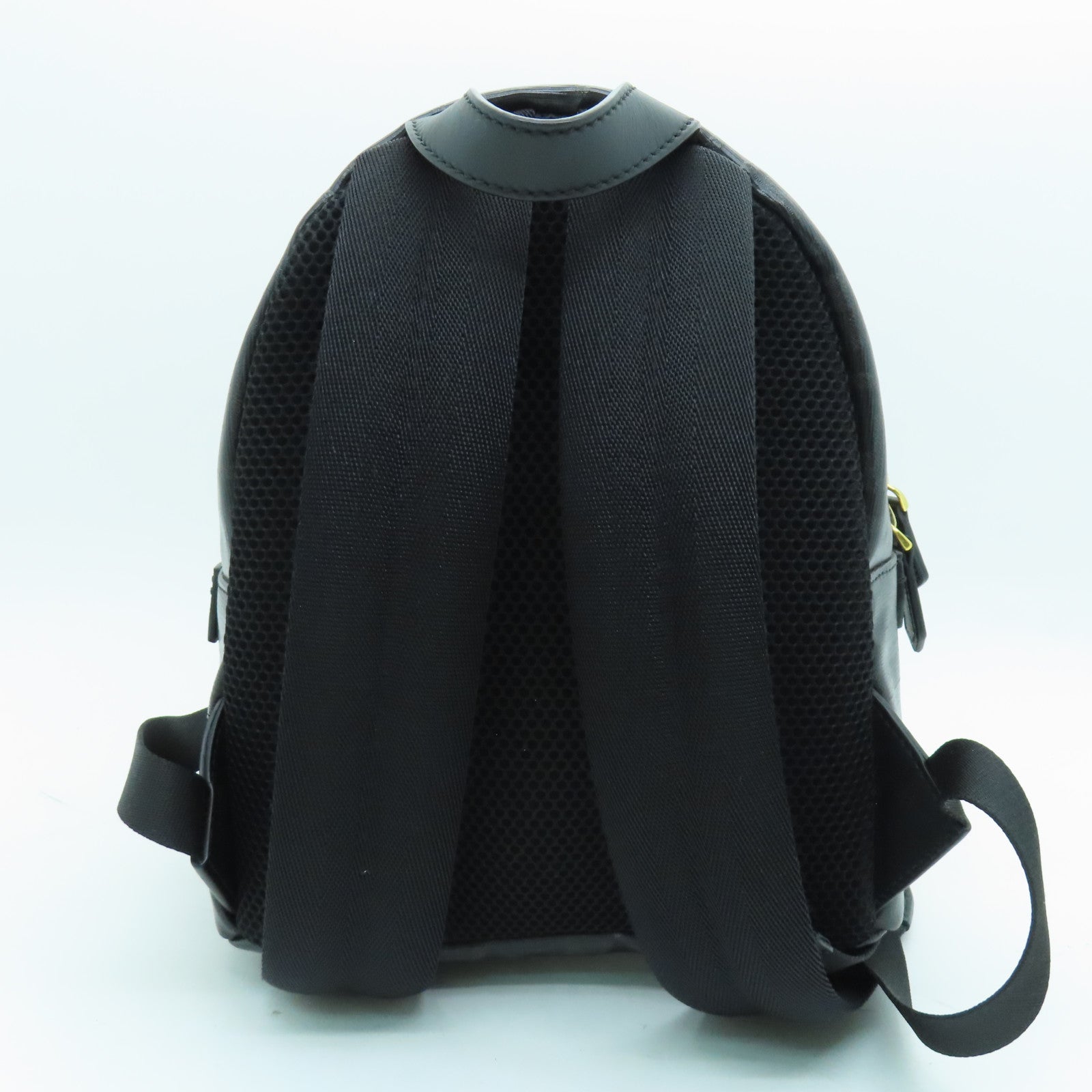 FENDI Coated Canvas Mini BackPack Gold Buckle Backpack Black