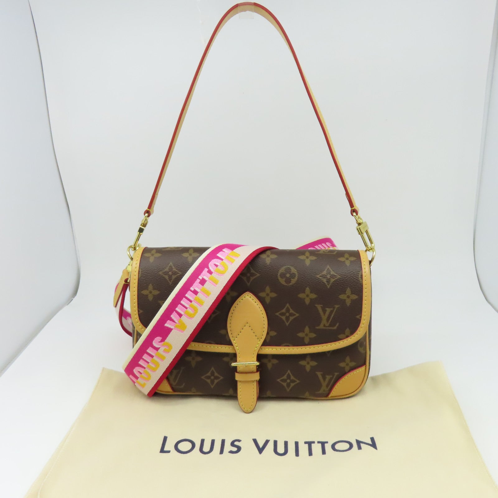 LOUIS VUITTON Monogram Diane金扣手挽肩背兩用袋啡色