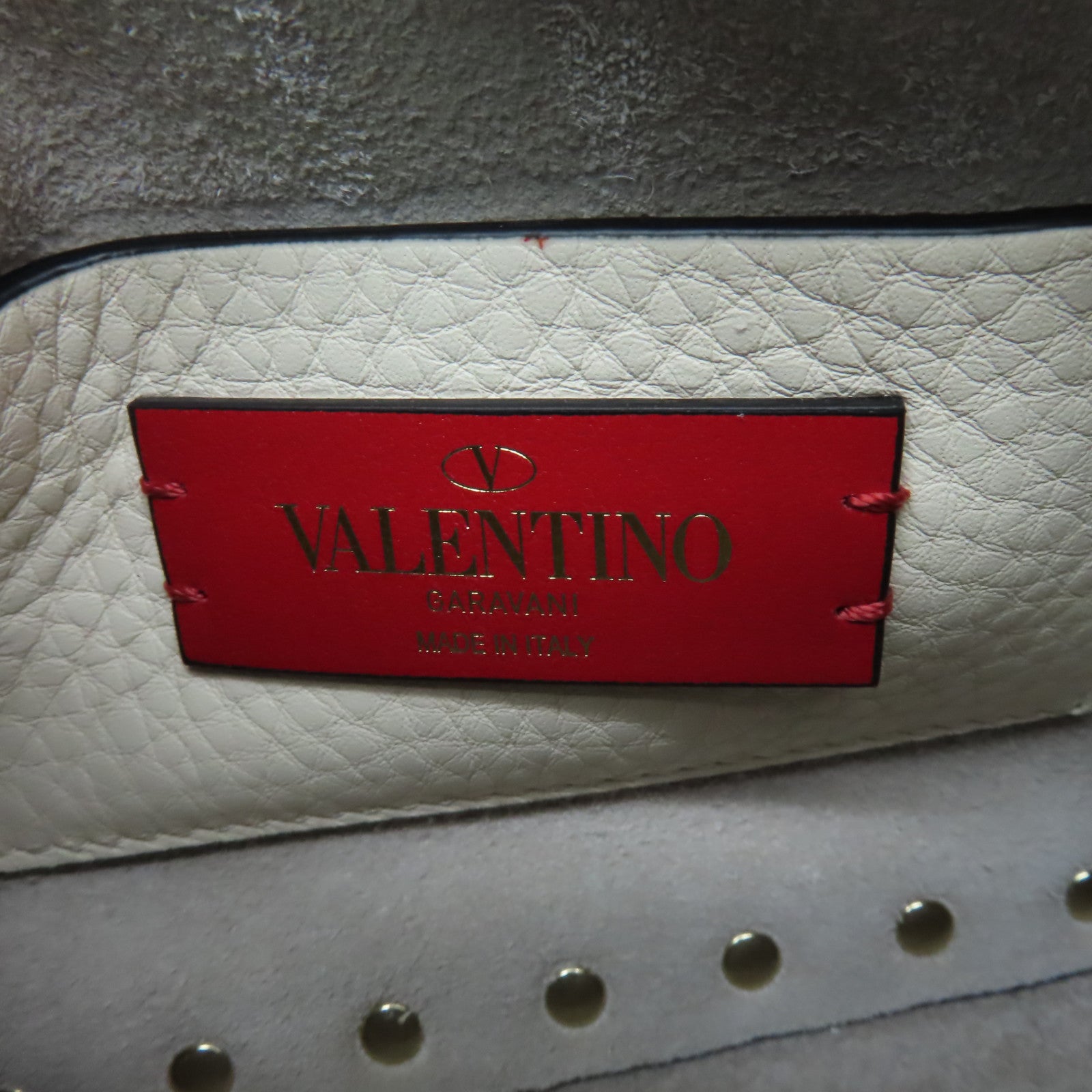 Valentino 皮革2way Shoulder Bag金扣手挽肩背兩用袋白色