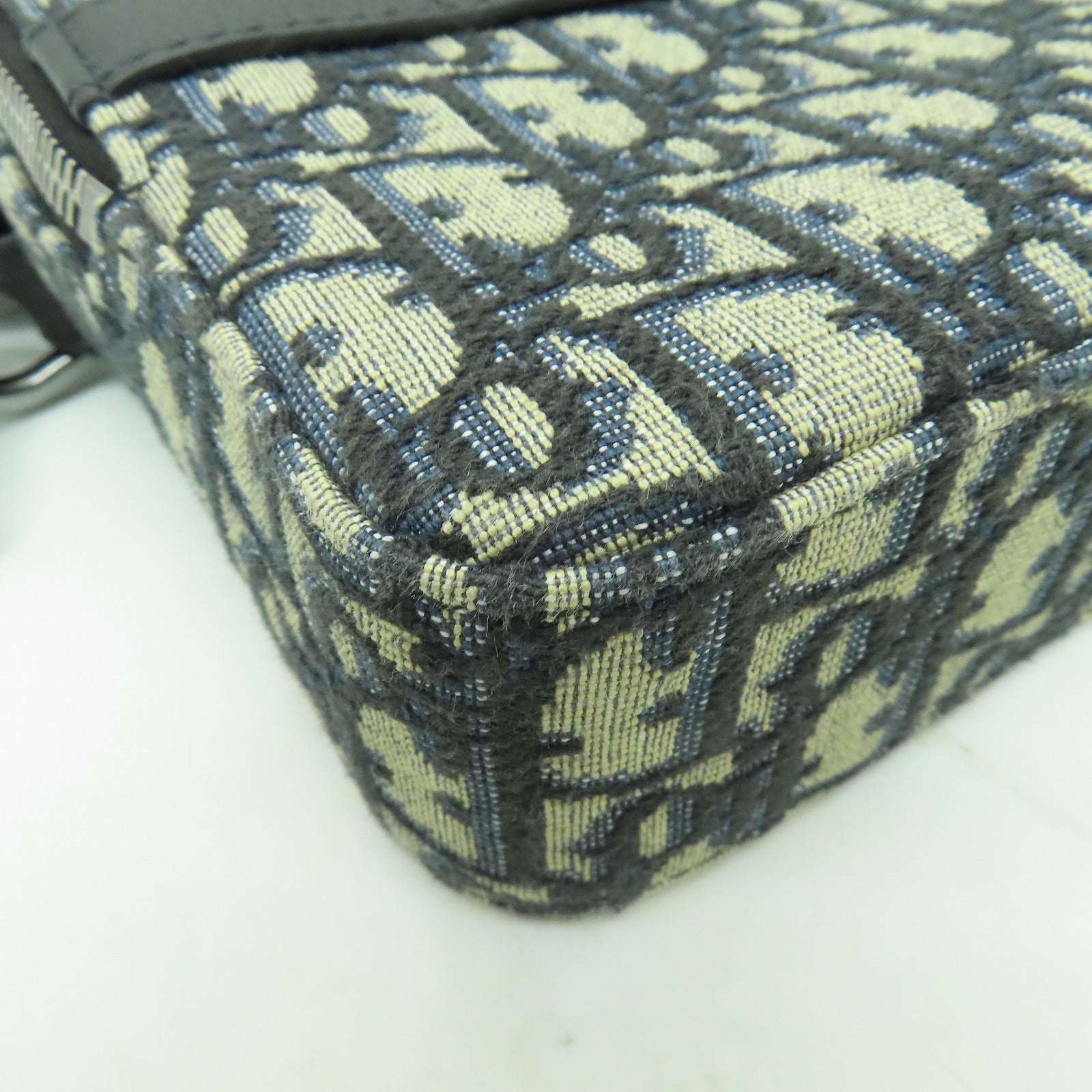 Dior 帆布Safari Bag銀扣肩背袋藍色