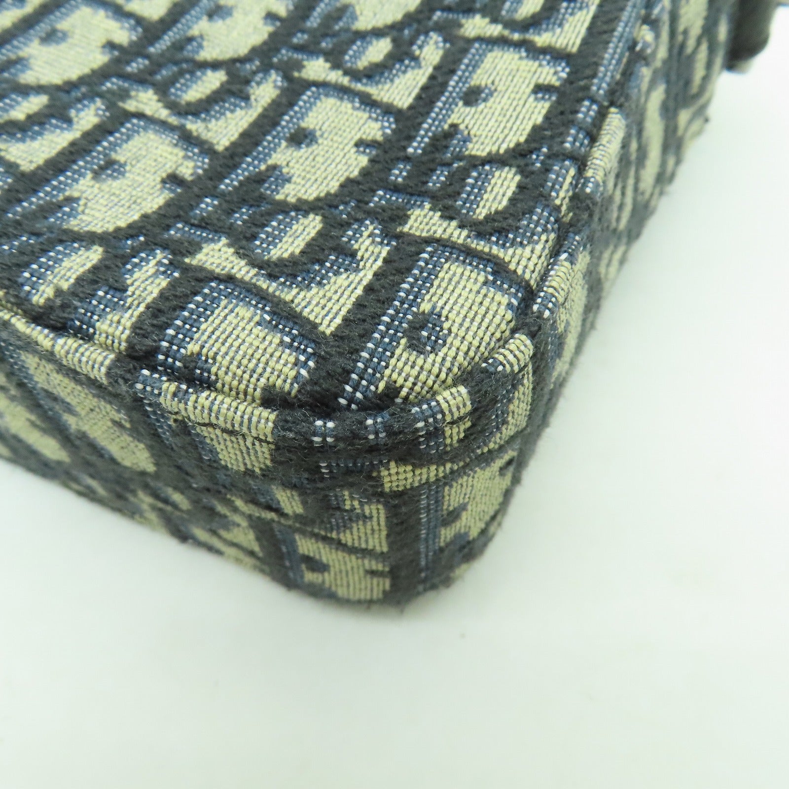 Dior 帆布Safari Bag銀扣肩背袋藍色