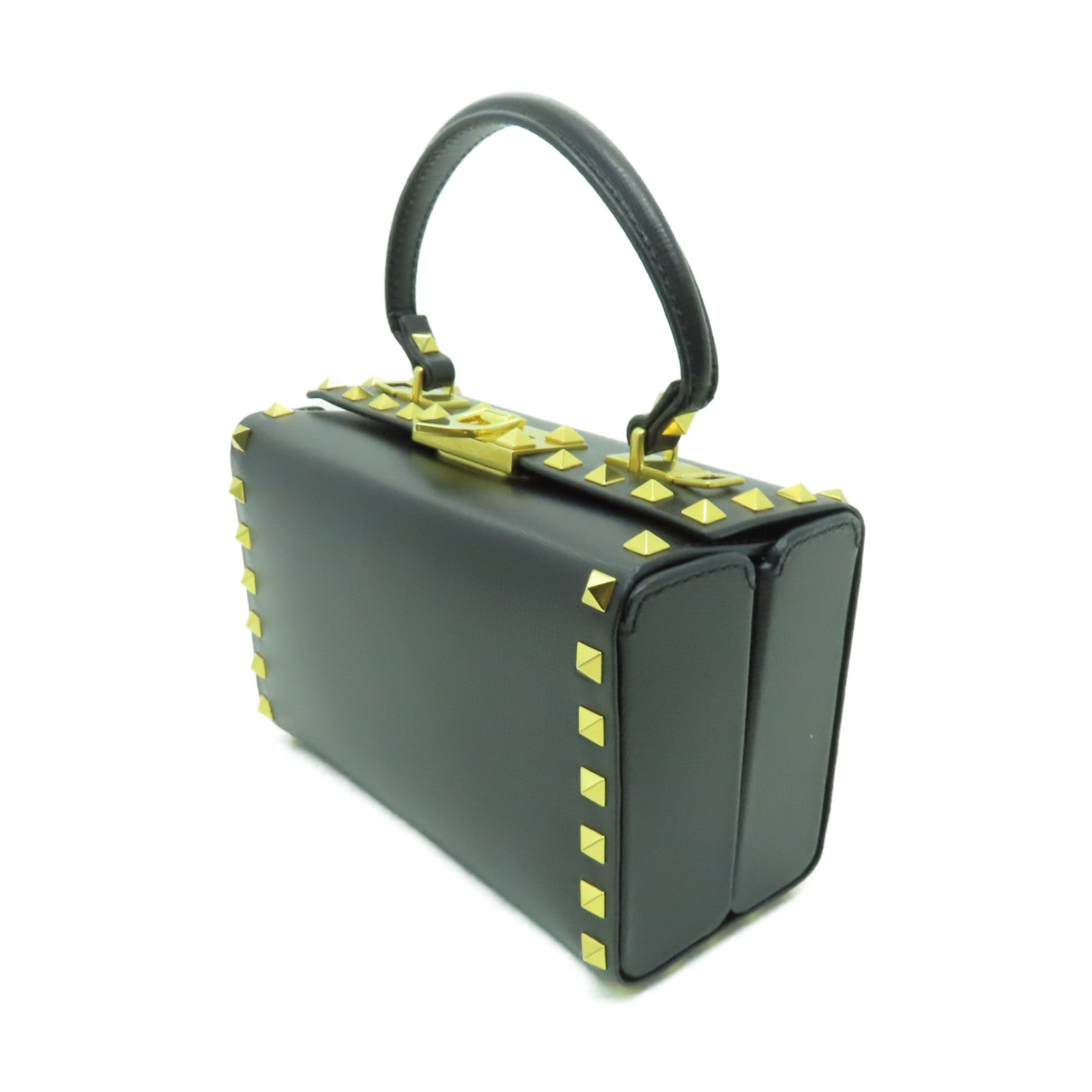 Valentino 牛皮皮革2way Shoulder Bag金扣手挽肩背兩用袋黑色