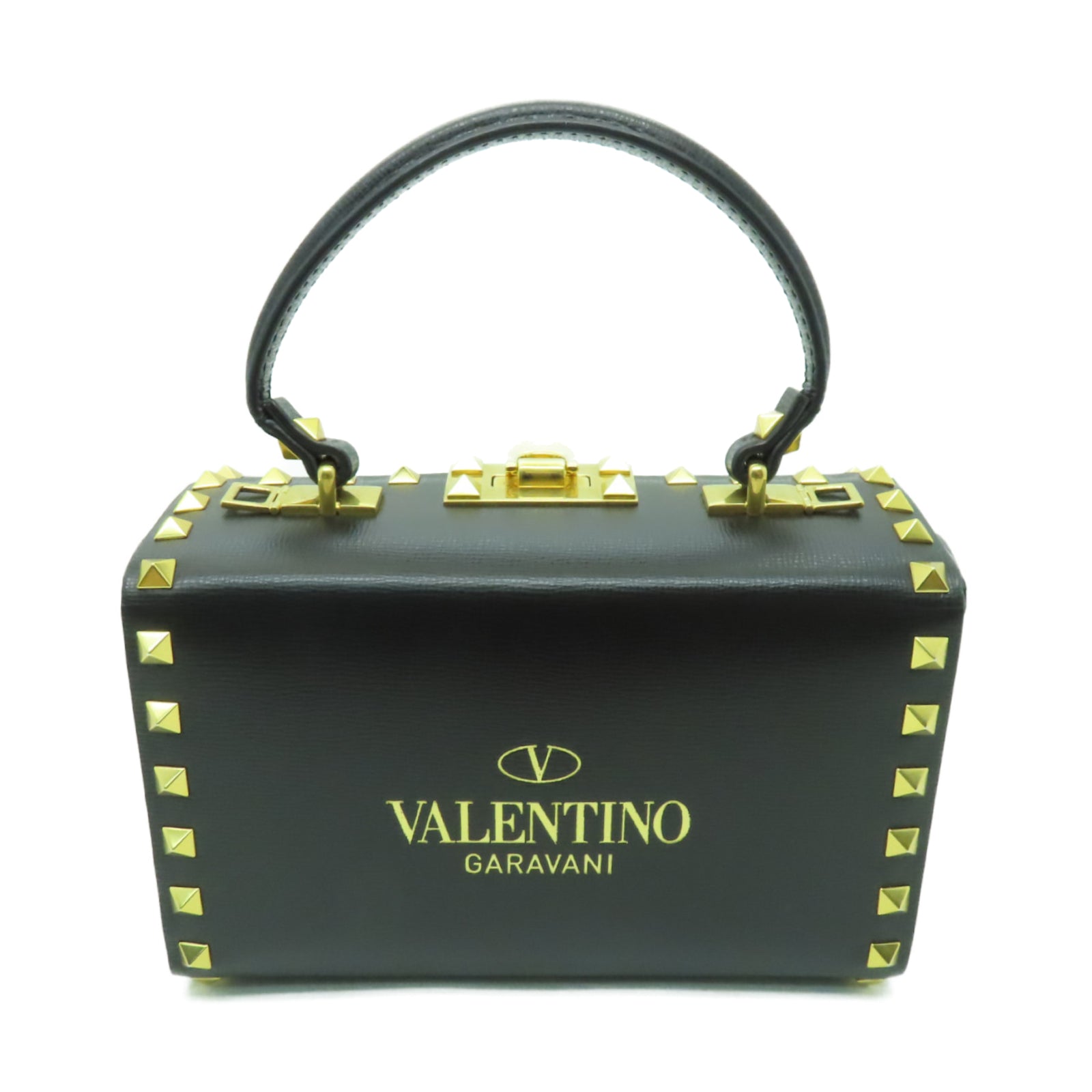 Valentino 牛皮皮革2way Shoulder Bag金扣手挽肩背兩用袋黑色