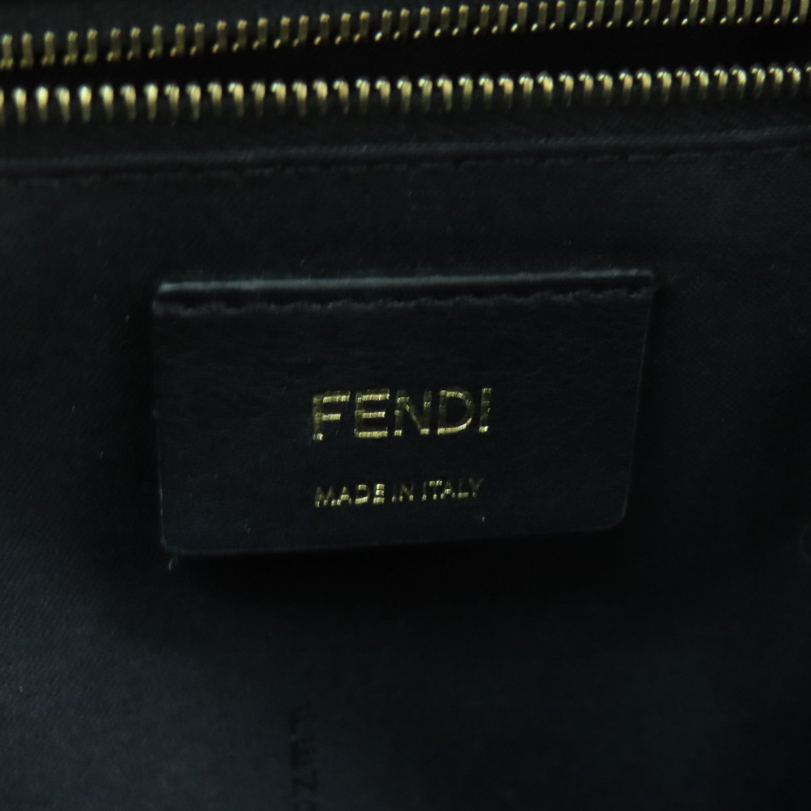 FENDI Coated Canvas Mini BackPack Gold Buckle Backpack Black