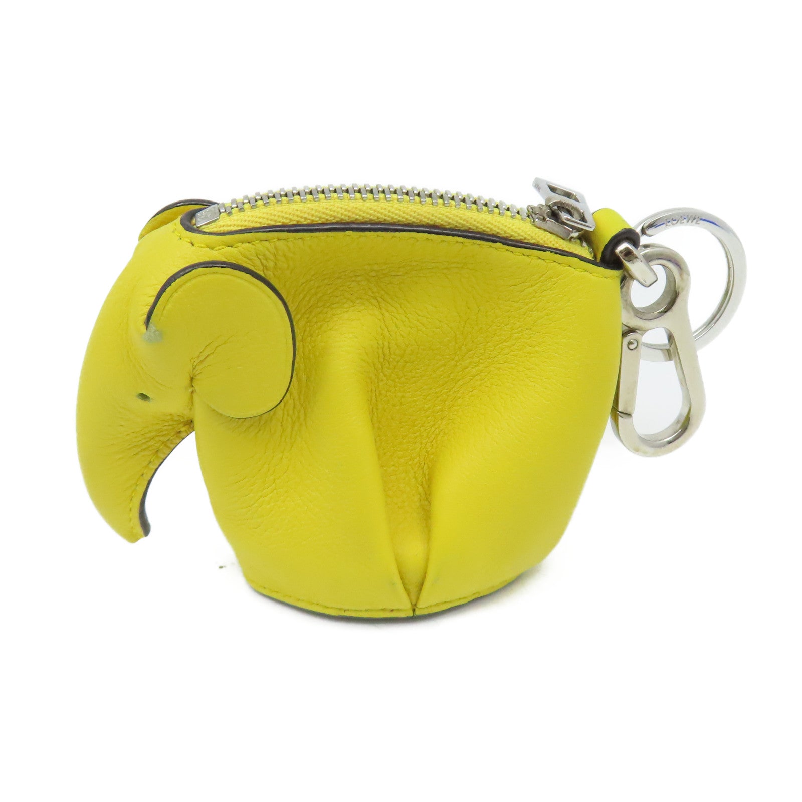 LOEWE 牛皮皮革Elephant Charm掛飾黃色