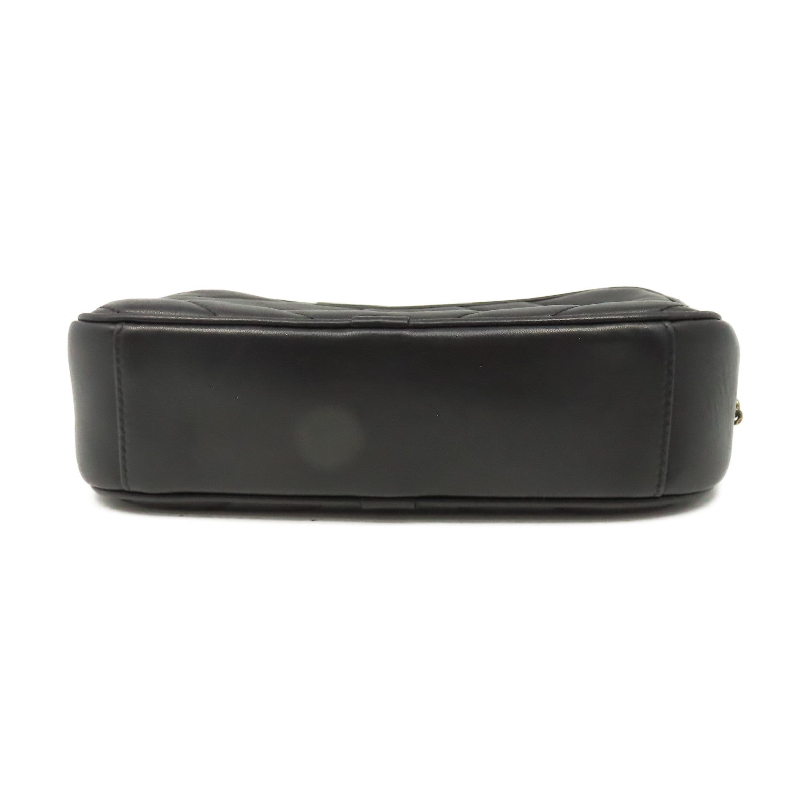 CHANEL 牛皮皮革Shoulder Bag金扣鏈帶肩背袋黑色