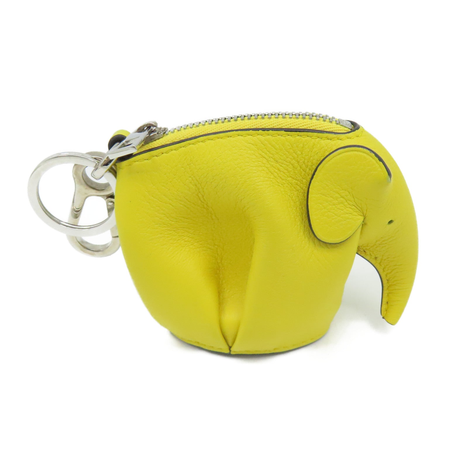 LOEWE 牛皮皮革Elephant Charm掛飾黃色