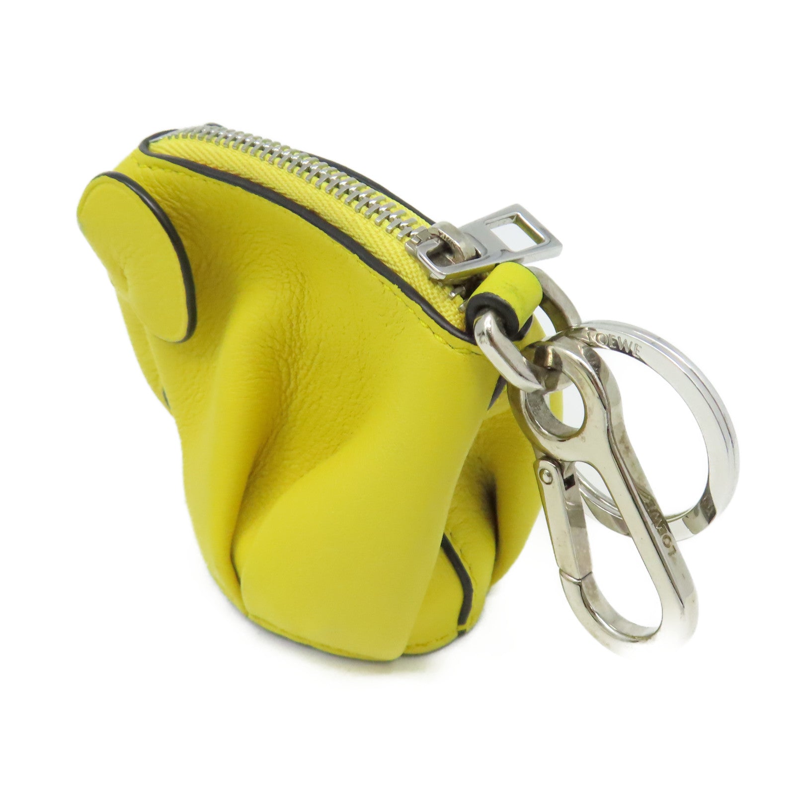 LOEWE 牛皮皮革Elephant Charm掛飾黃色