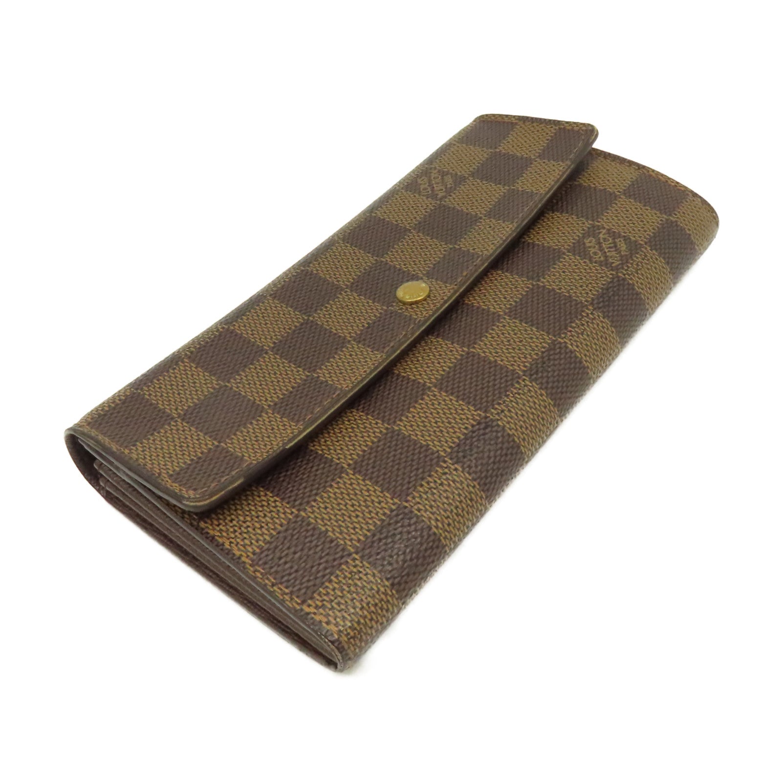 LOUIS VUITTON Damier Portefeuille Sarah Wallet金扣長錢包啡色