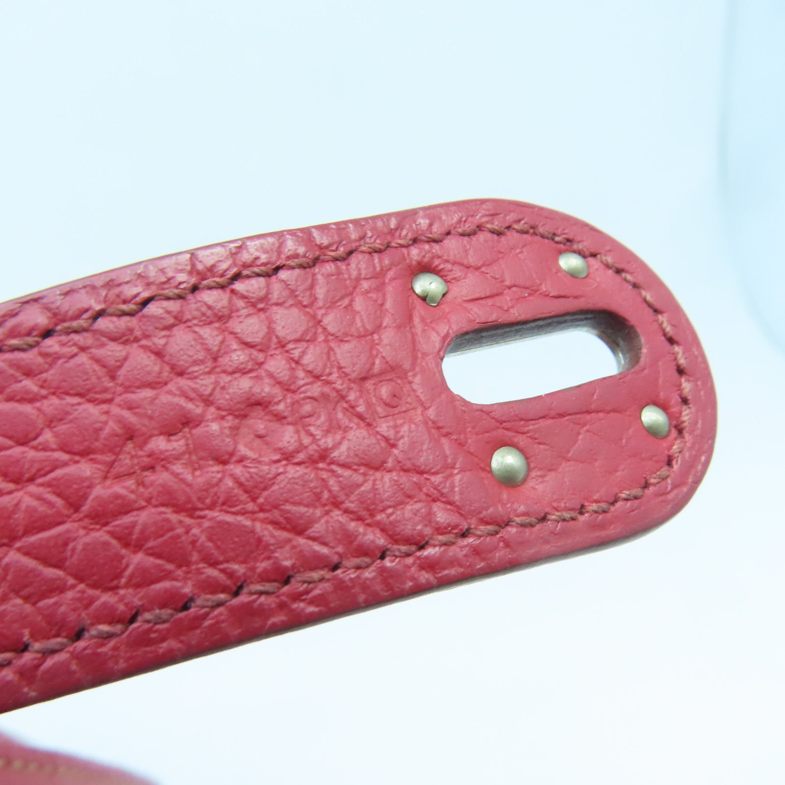 HERMES Clemence leather Lindy 30 silver buckle handle shoulder shoulder bag dark red