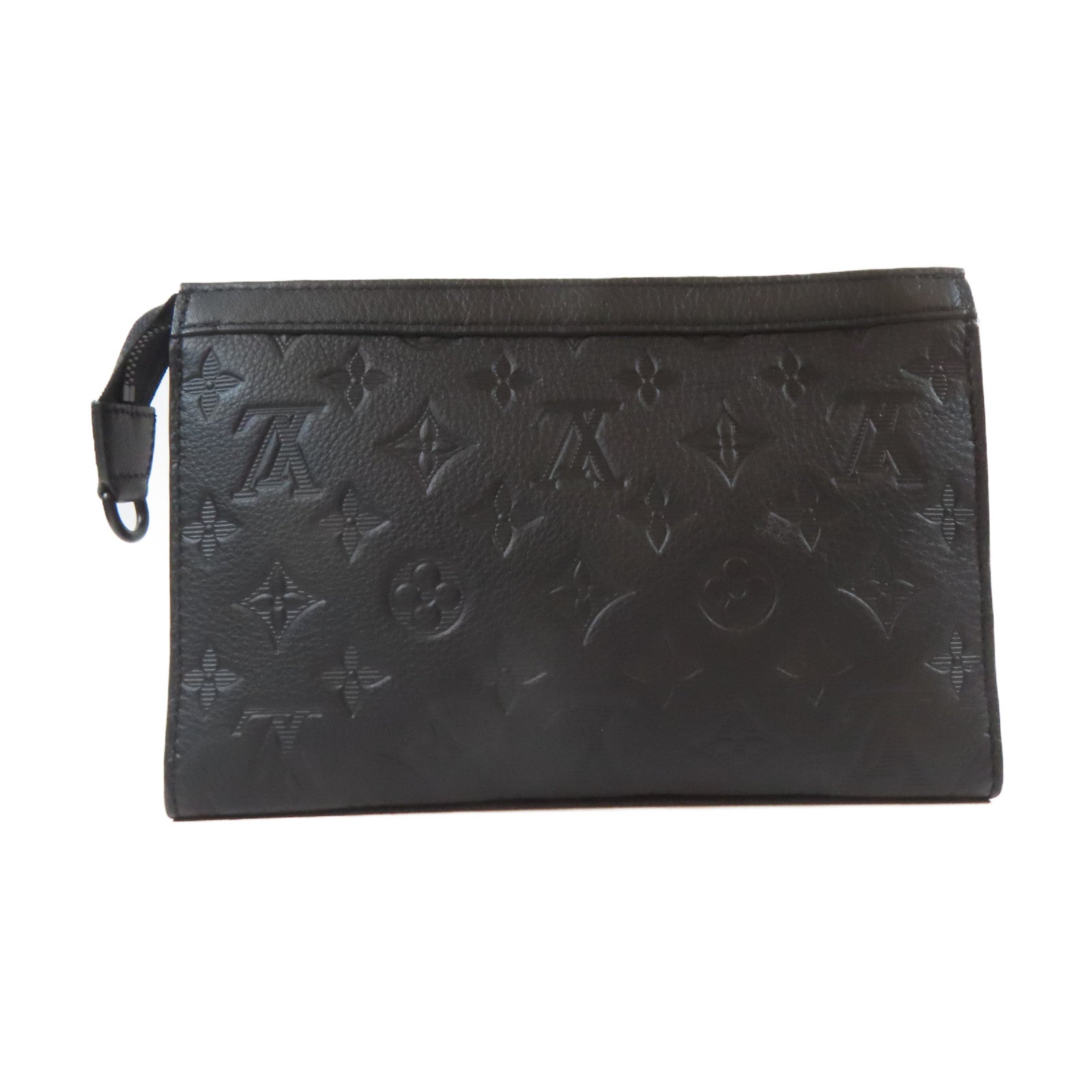 LOUIS VUITTON 牛皮皮革Gaston黑扣肩背袋黑色