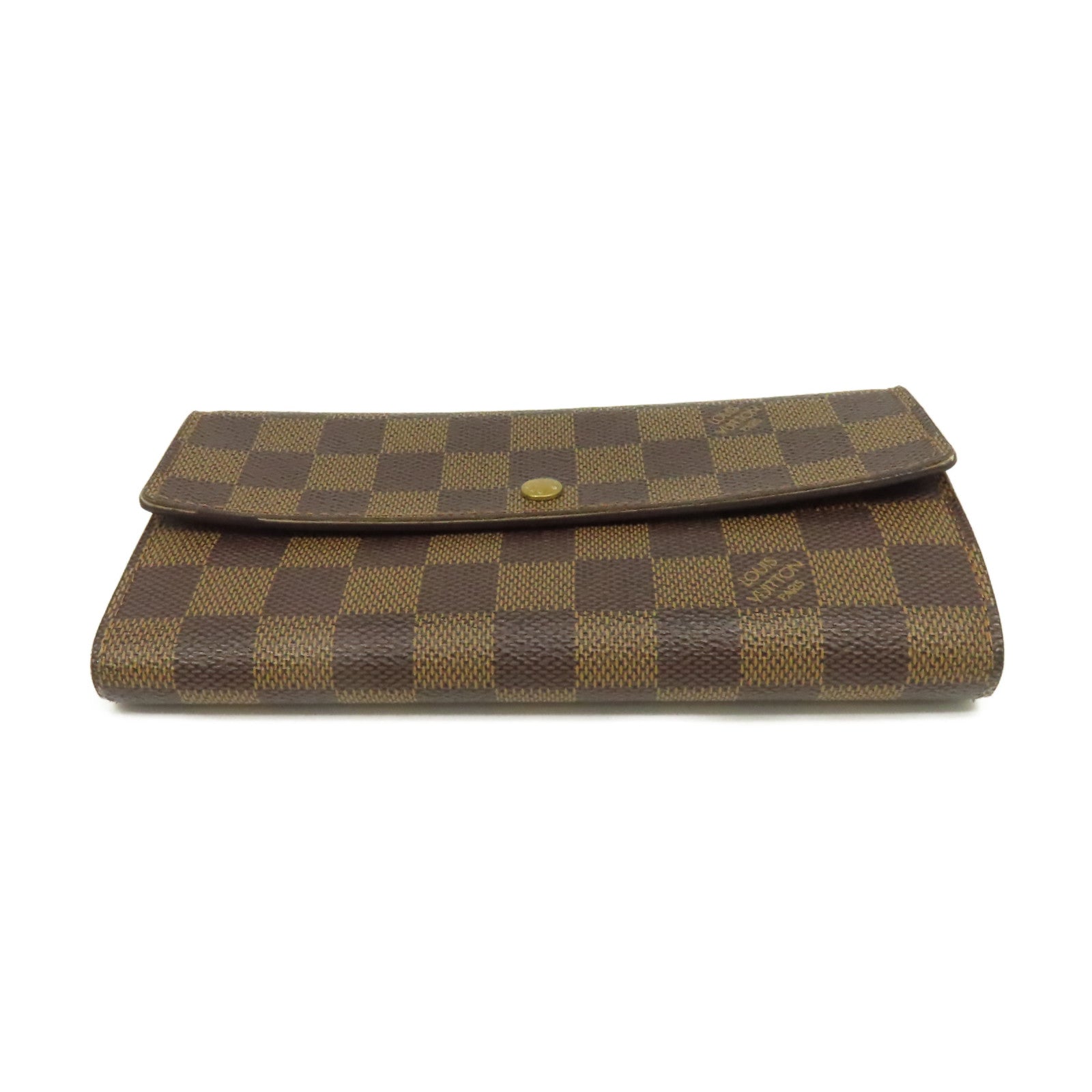 LOUIS VUITTON Damier Portefeuille Sarah Wallet金扣長錢包啡色