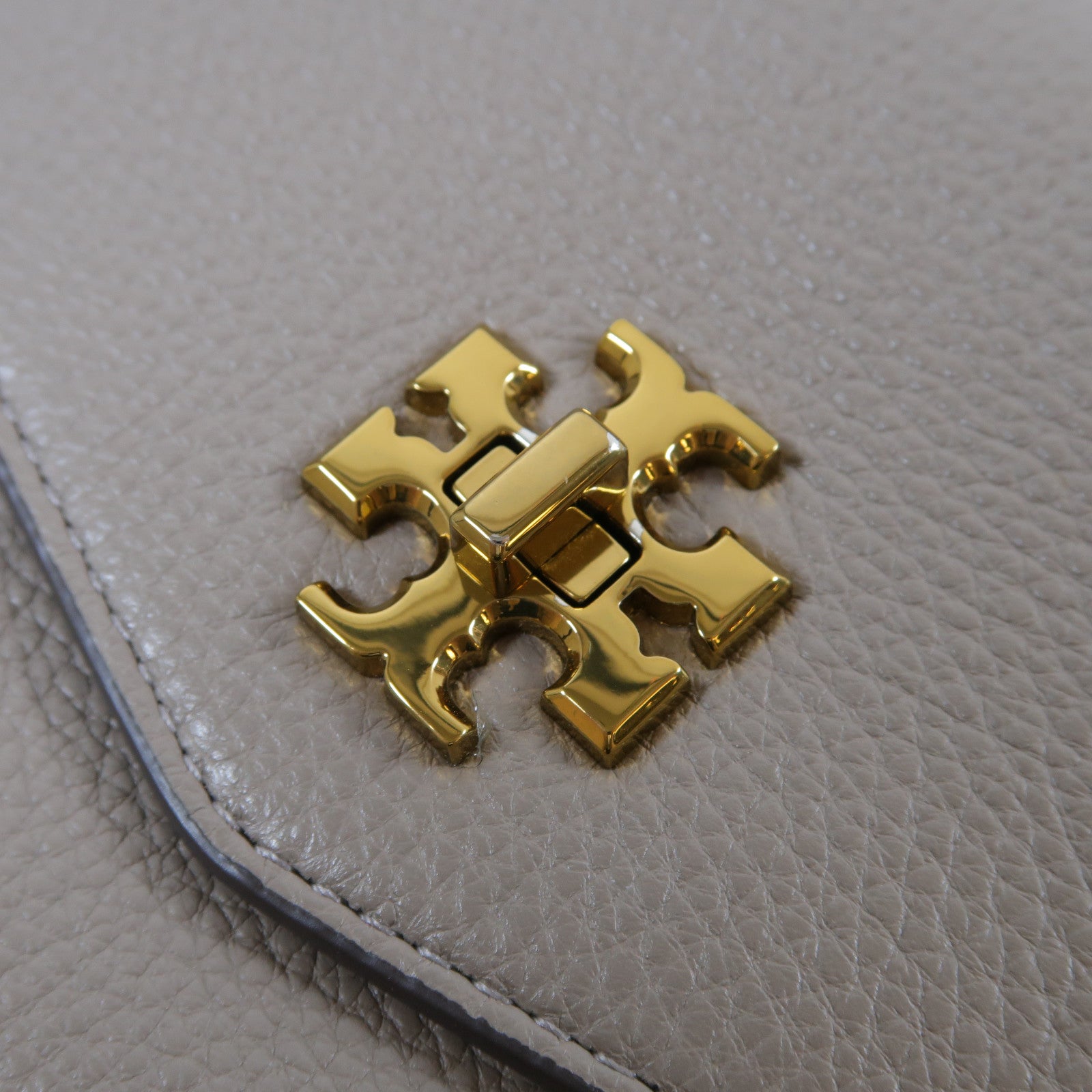 Tory Burch 牛皮皮革Chain Shoulder Bag金扣鏈帶肩背袋灰色