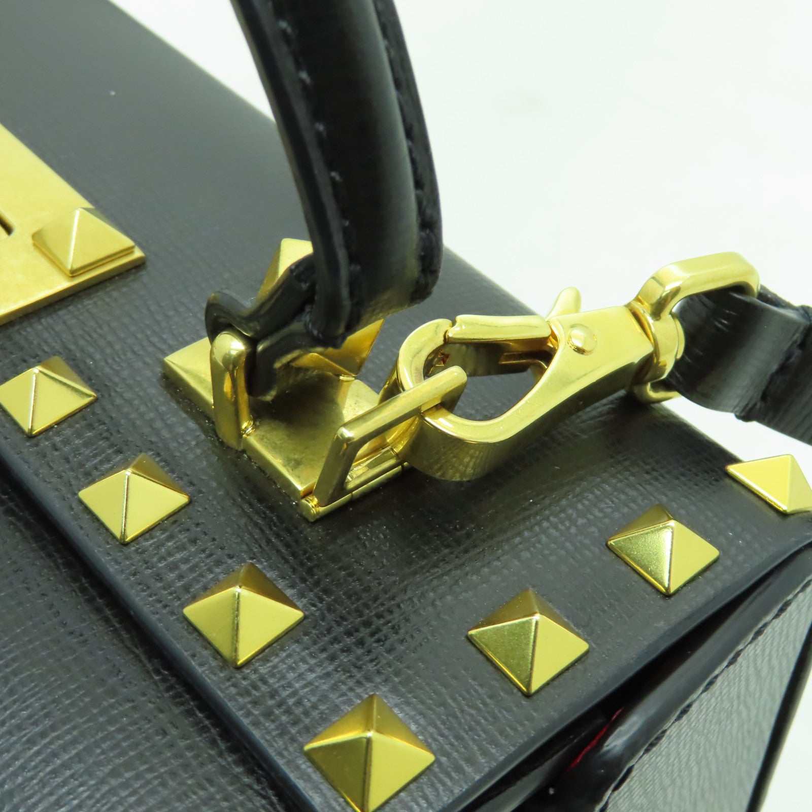 Valentino 牛皮皮革2way Shoulder Bag金扣手挽肩背兩用袋黑色