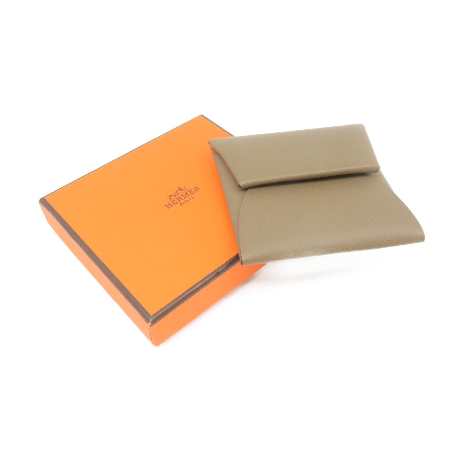 HERMES Epsom皮革Bastia Coin purse银扣零钱包Eoupe啡色