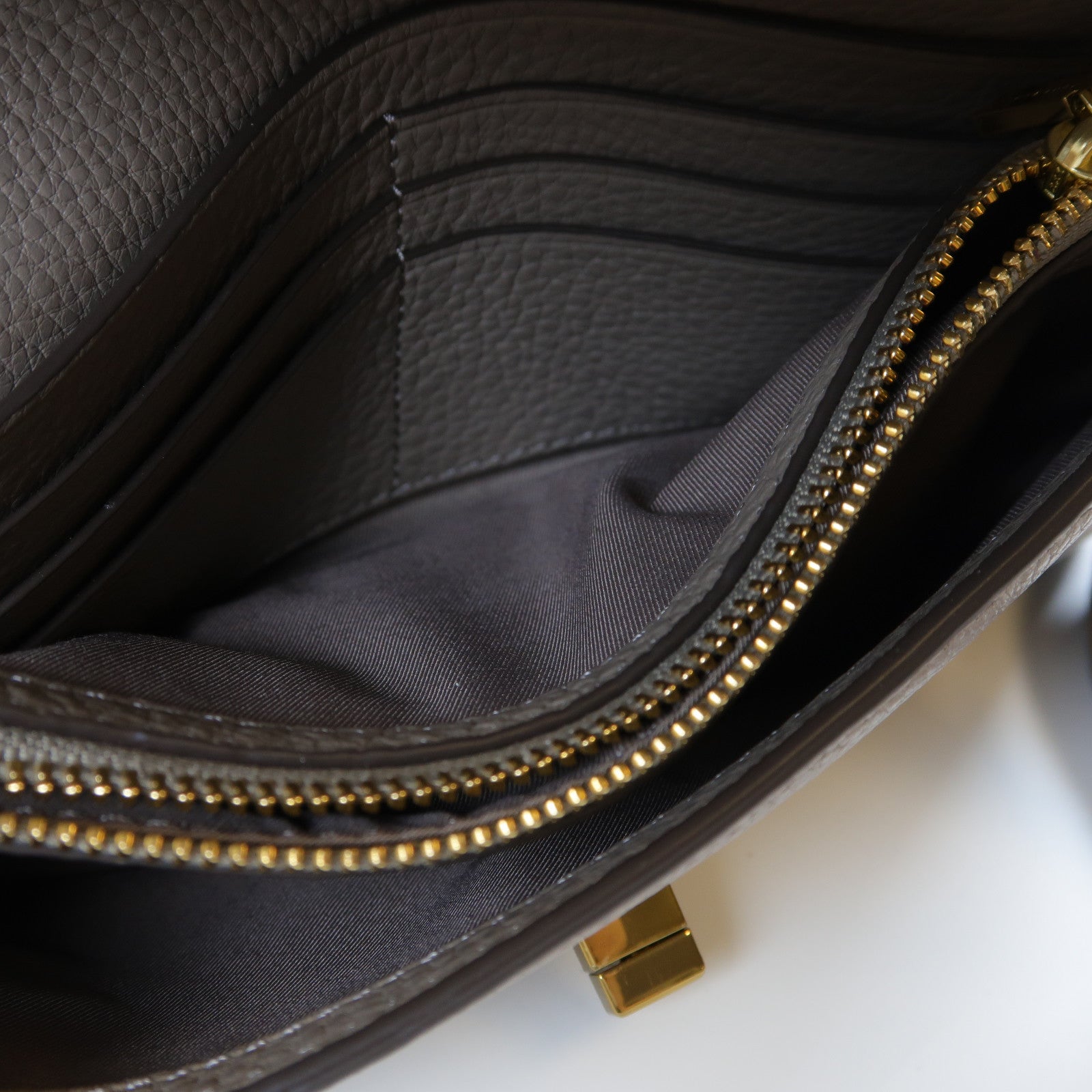 Tory Burch 牛皮皮革Chain Shoulder Bag金扣鏈帶肩背袋灰色