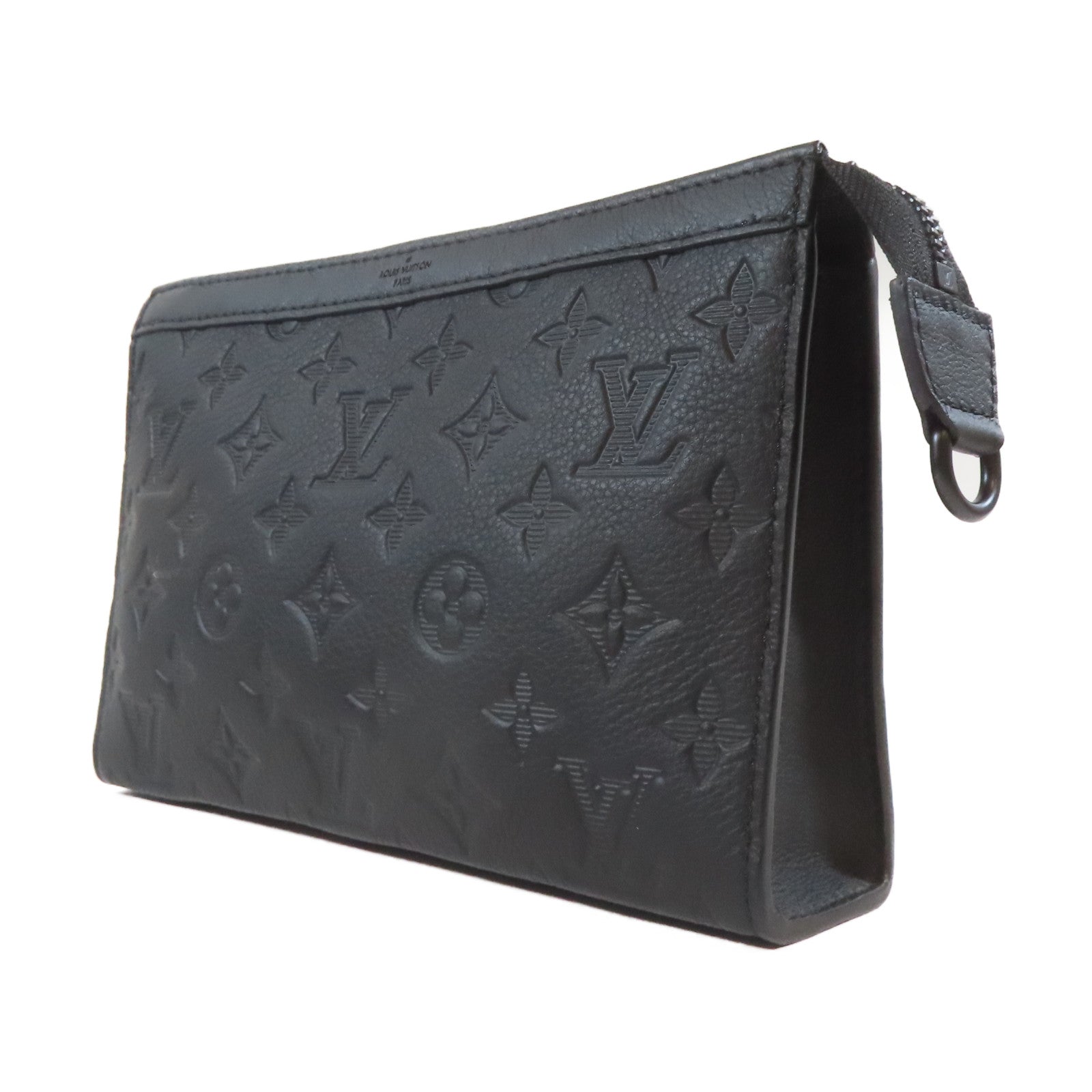 LOUIS VUITTON 牛皮皮革Gaston黑扣肩背袋黑色