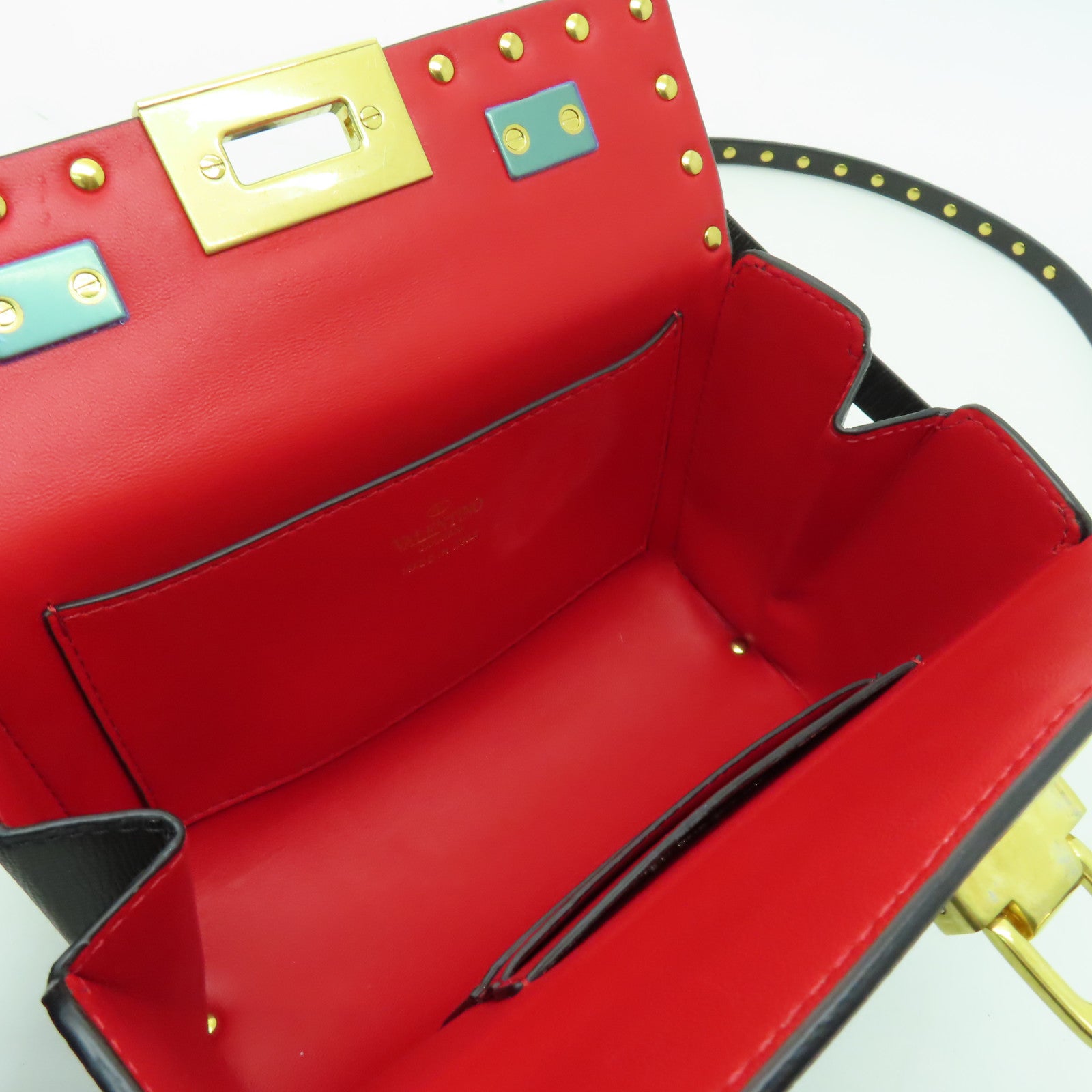 Valentino 牛皮皮革2way Shoulder Bag金扣手挽肩背兩用袋黑色